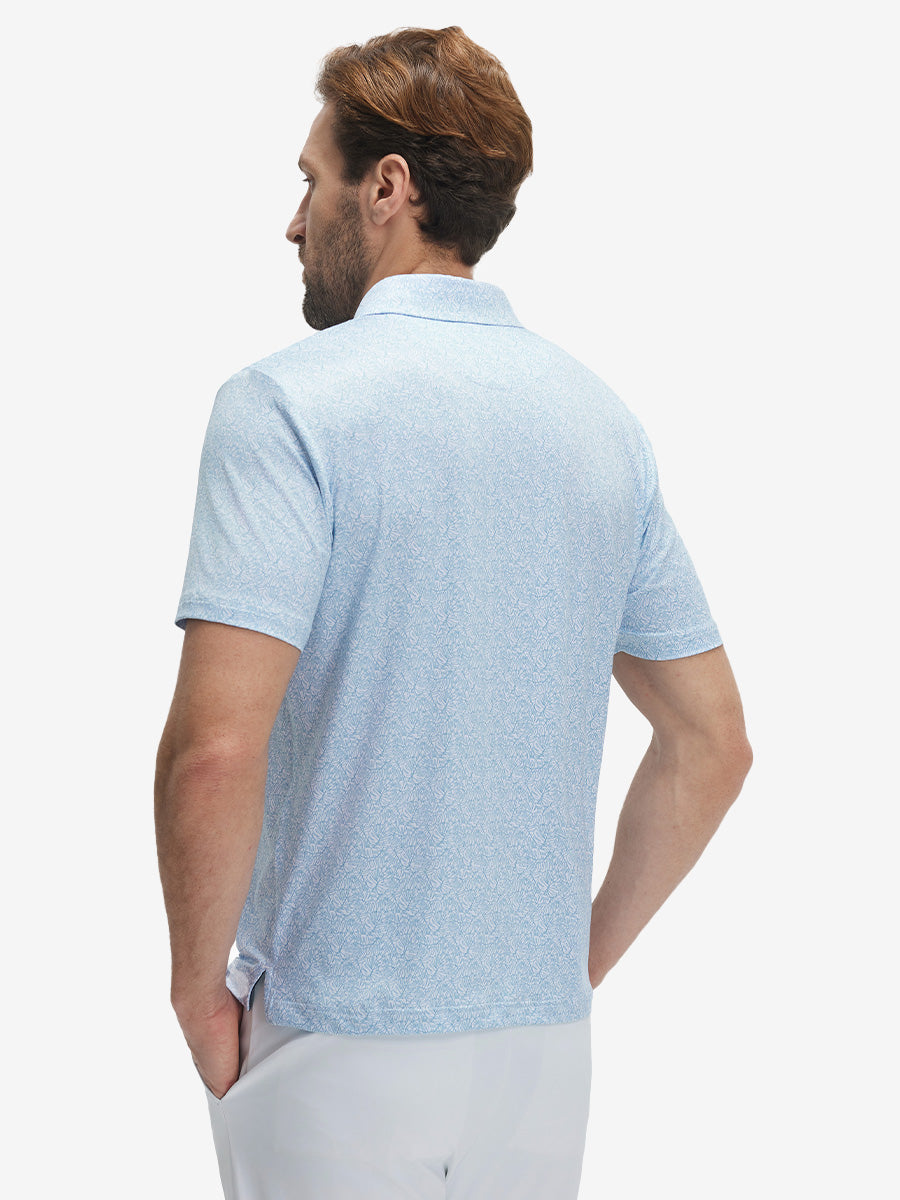 Swing in Style: 4-Way Stretch Performance Printed Golf Polo