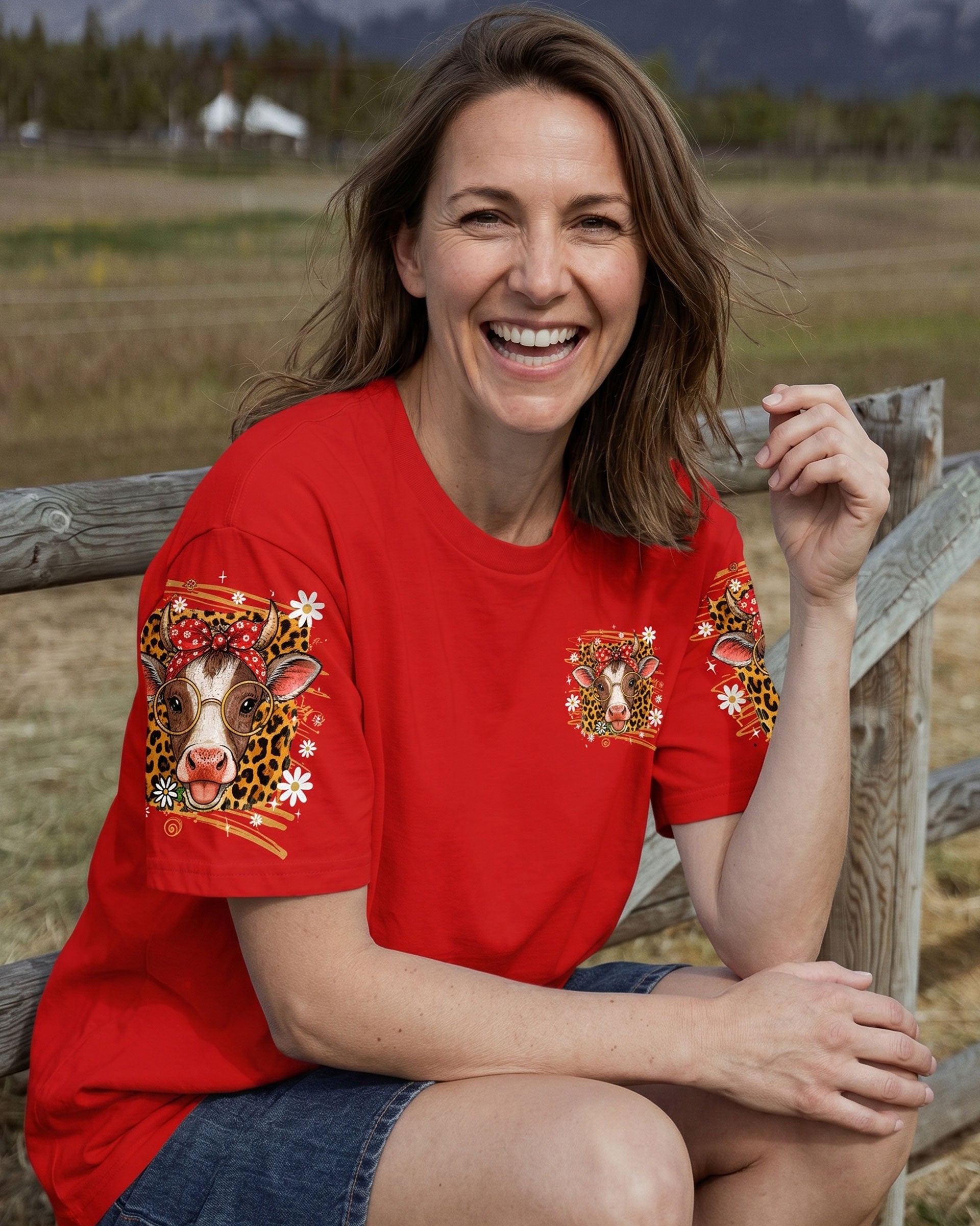 CRAZY HEIFER DOWN THE STREET COW ALL OVER PRINT  - TLTW2306262