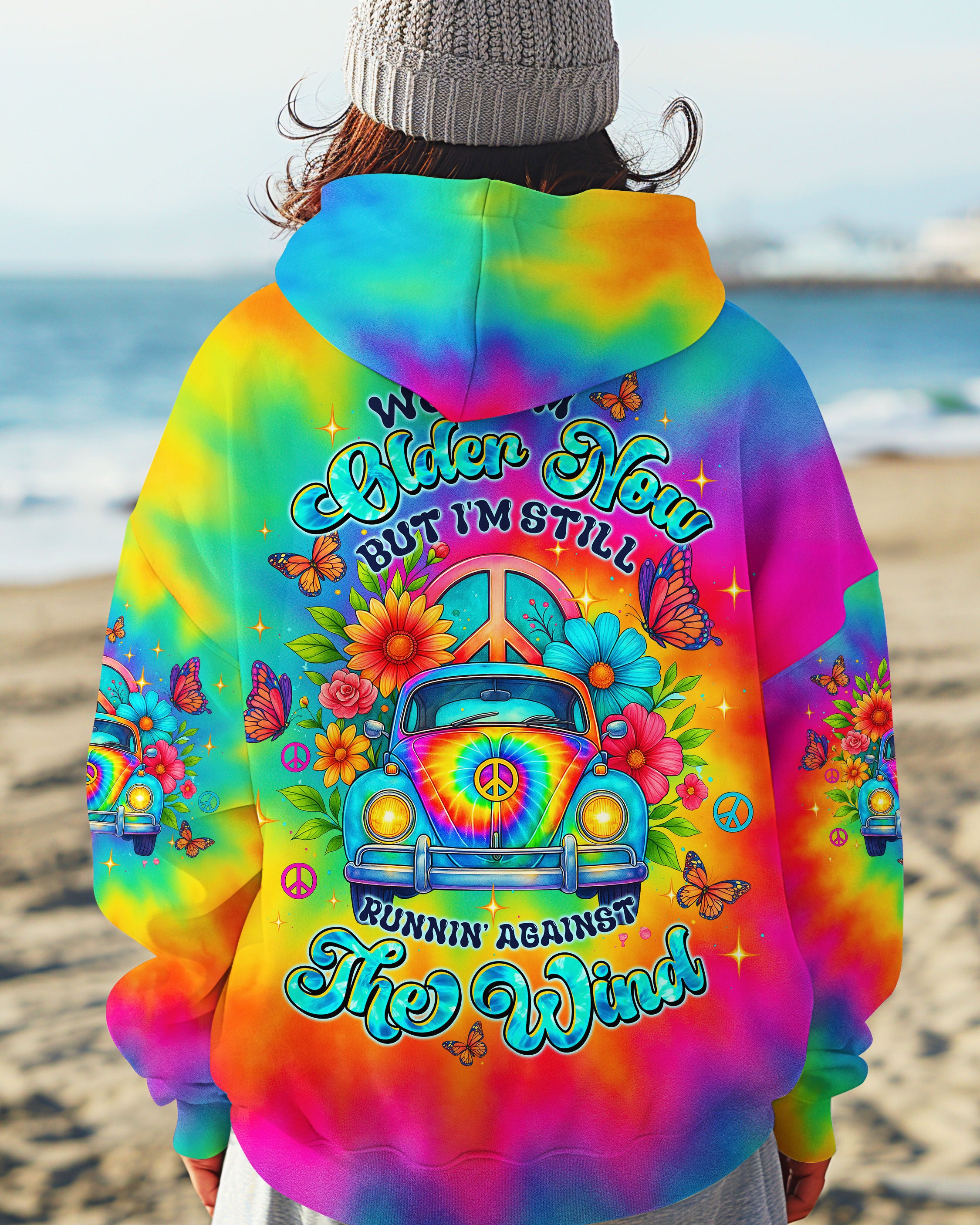 RUNNING AGAINST THE WIND TIE DYE CAR ALL OVER PRINT - TLTW2606251