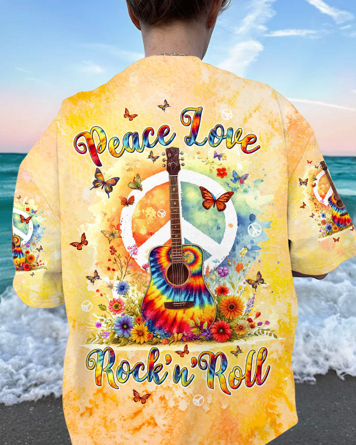 PEACE LOVE ROCK'N ROLL GUITAR ALL OVER PRINT - TLTW2705245