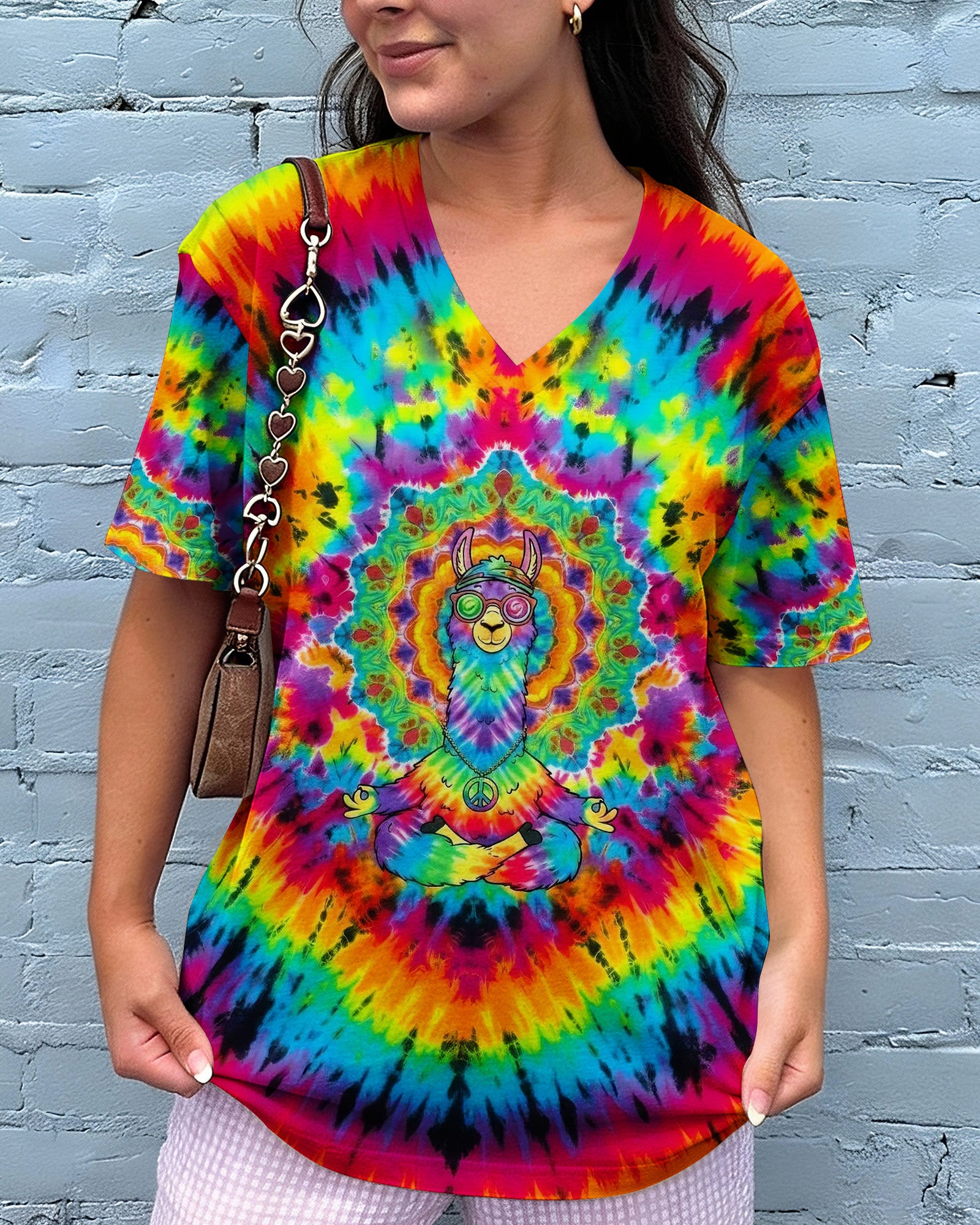 RAINBOW SWIRL LLAMA ALL OVER PRINT - YHHG0302262