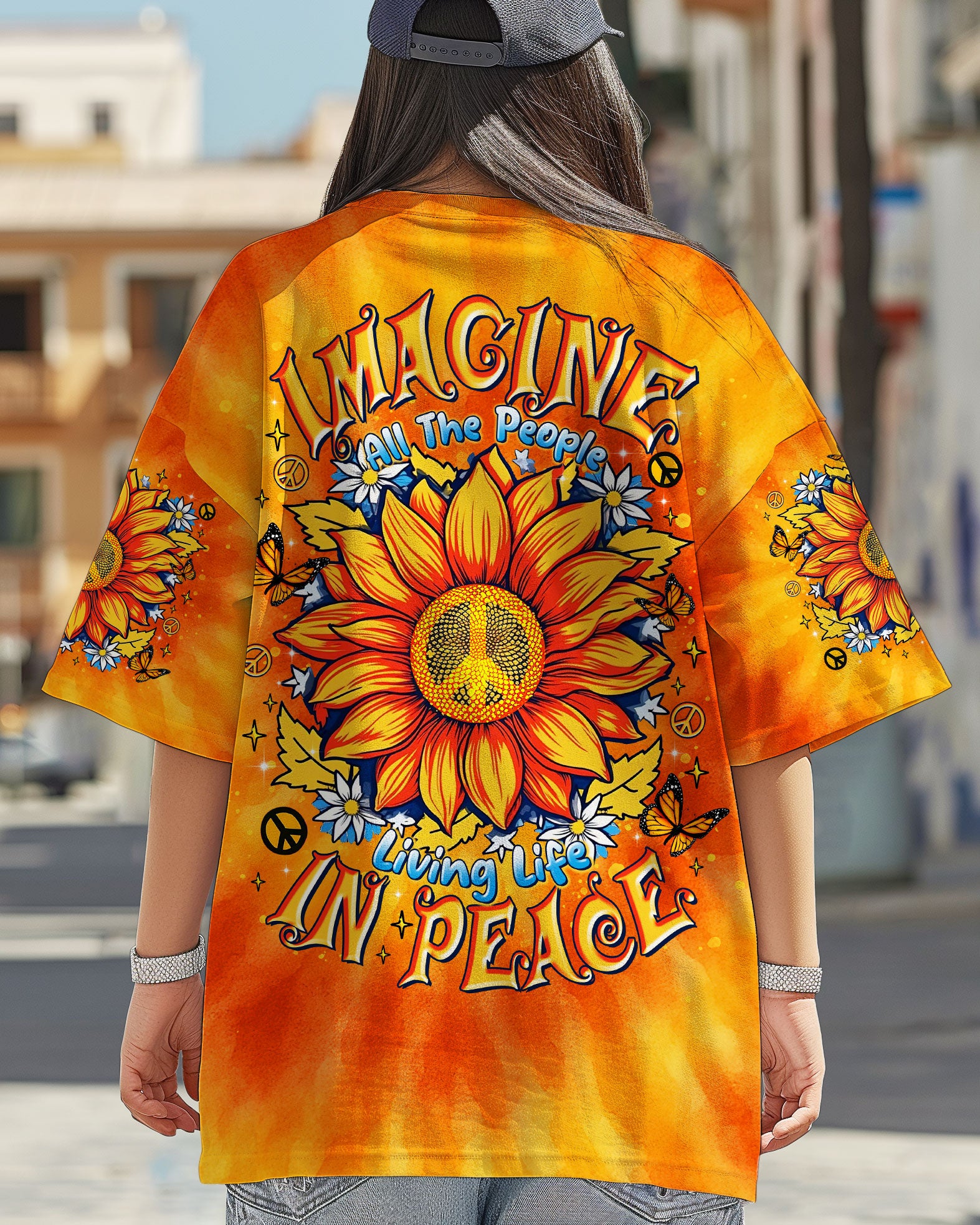 IMAGINE ALL THE PEOPLE LIVING LIFE IN PEACE SUNFLOWER ALL OVER PRINT   - TLTR1504254