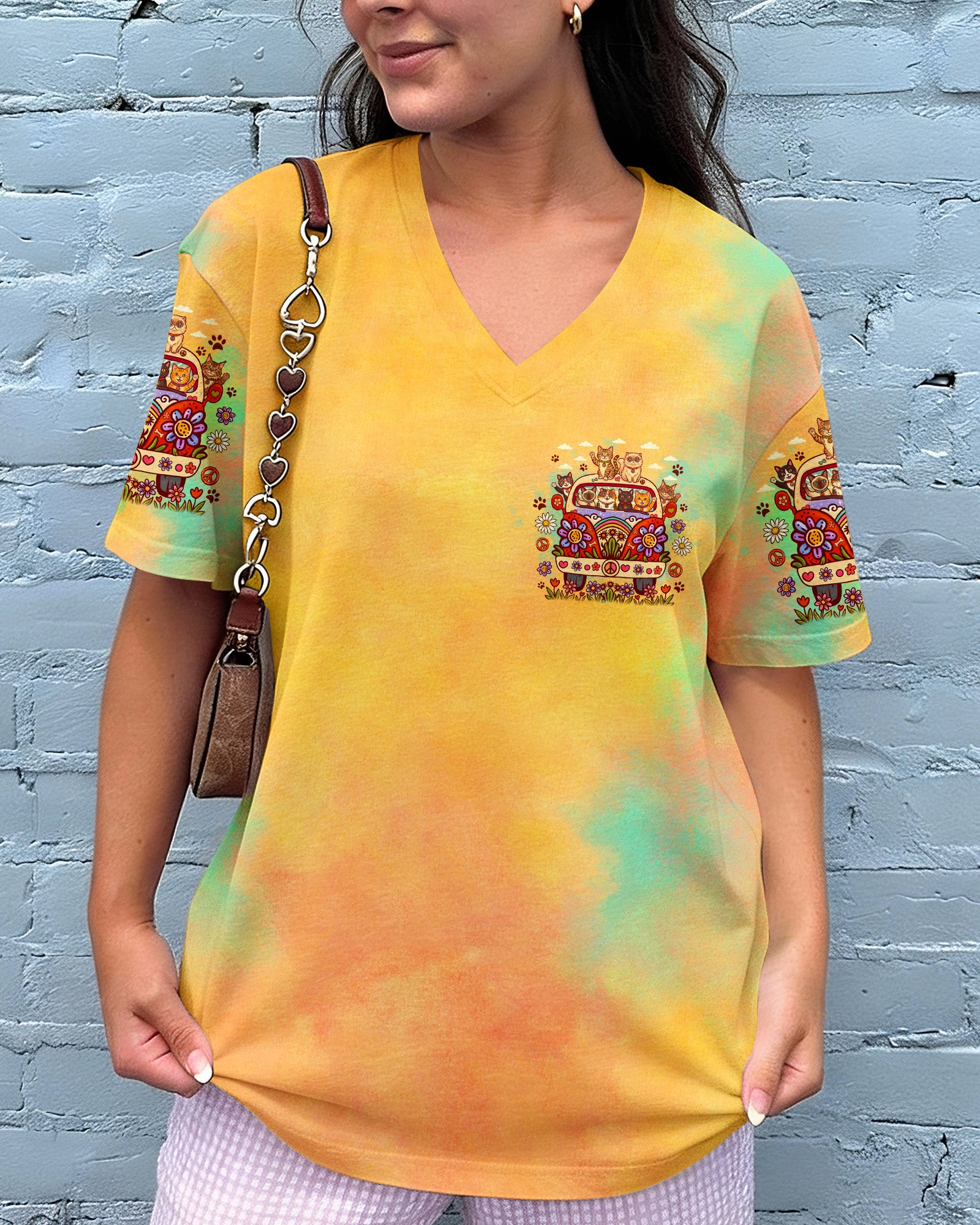 PEACE LOVE AND MEOW CATS ALL OVER PRINT - TLNO1307261