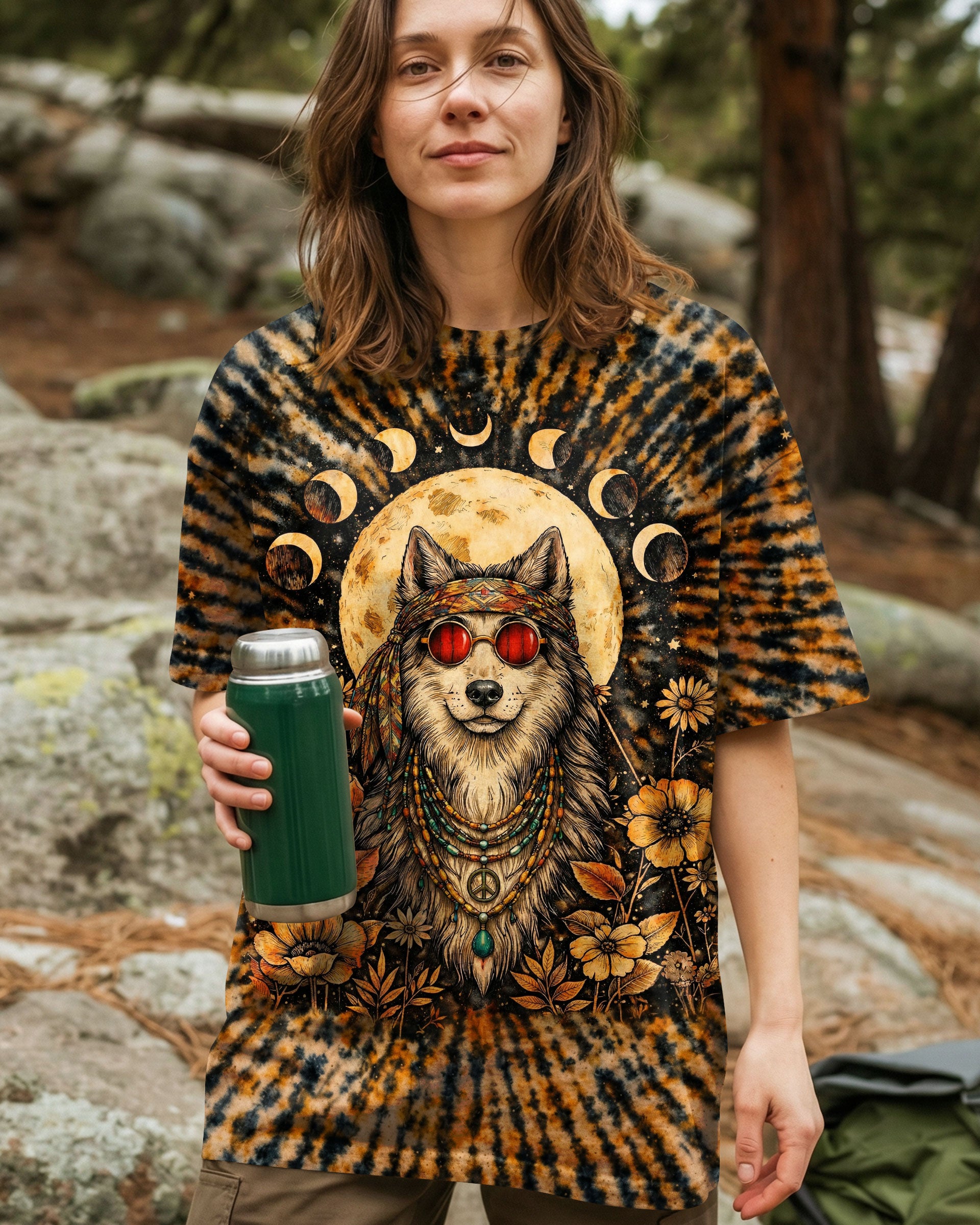 HIPPIE WOLF SWIRL ALL OVER PRINT  - TLTW1102261