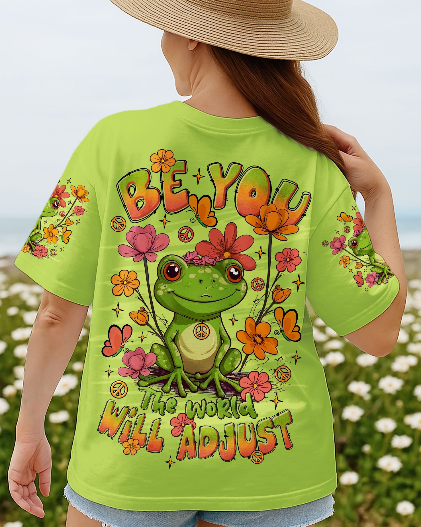 BE YOU THE WORLD WILL ADJUST FROG ALL OVER PRINT - TLTR1508252