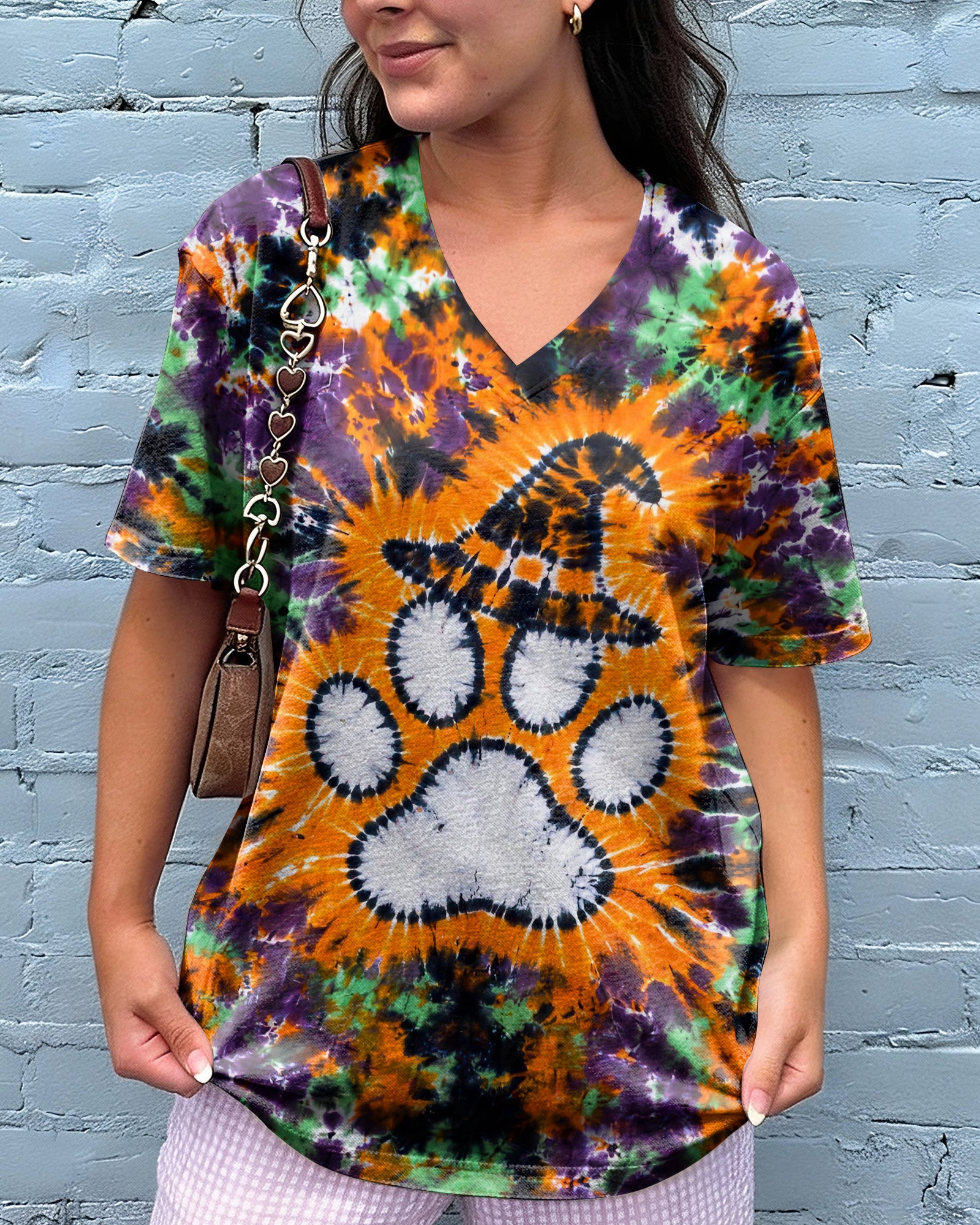 PAW PRINT WITCH HAT  HALLOWEEN BURST ALL OVER PRINT - TLHG2207261