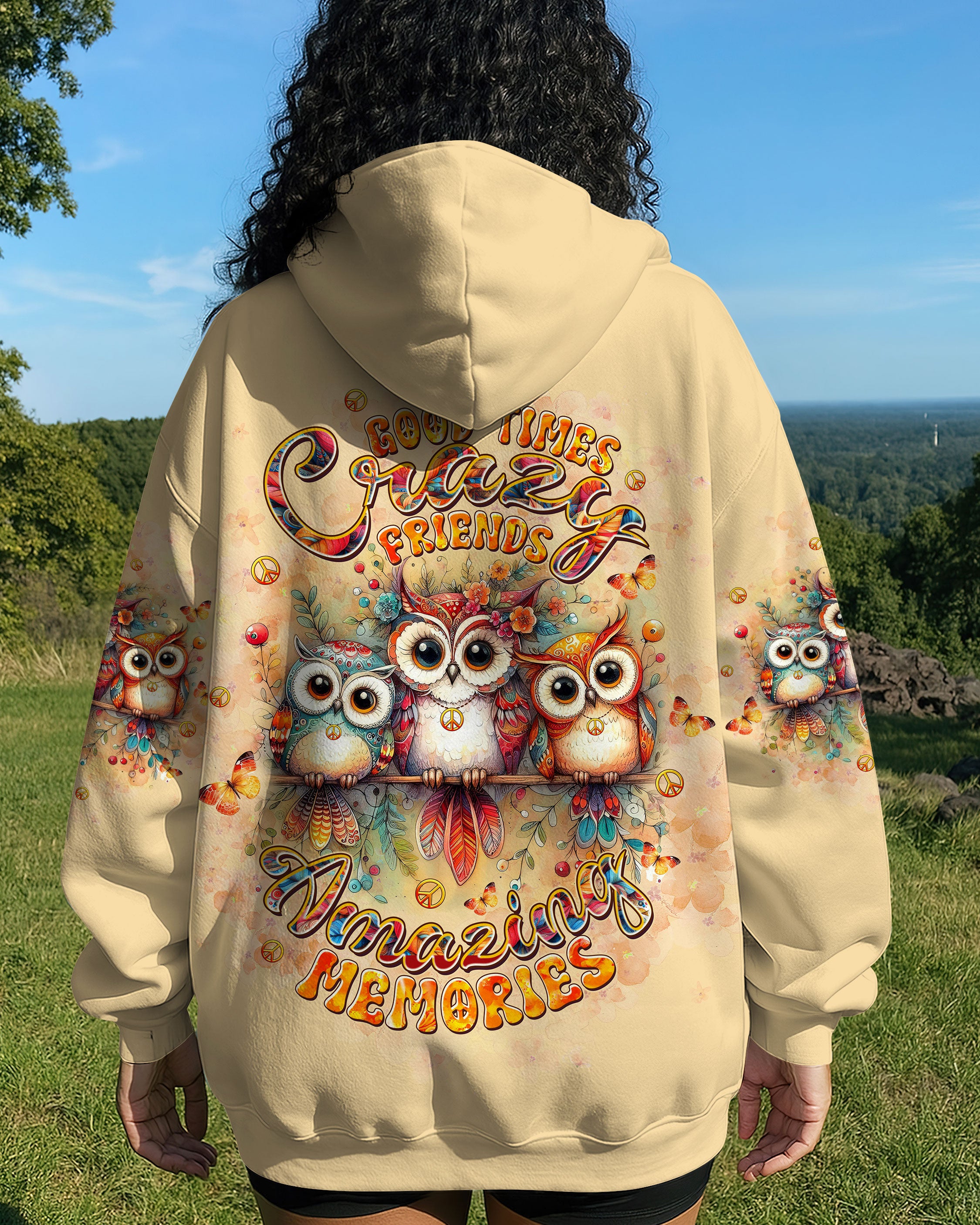 GOOD TIMES CRAZY FRIEND OWL ALL OVER PRINT - TLTW1407253