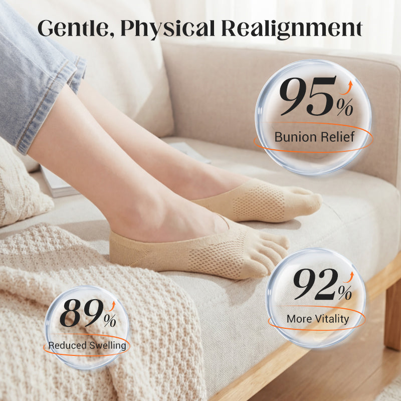 🏖️Buy more save more🧦Orthopedic Invisible Toe Socks|Summer Five-Toe Shallow Socks🌸