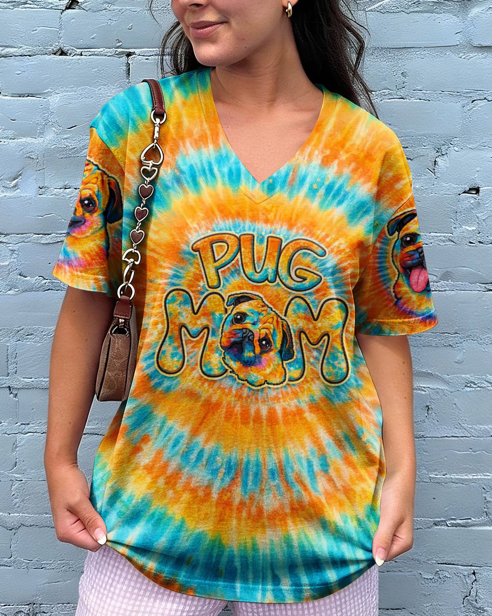 PUG MOM DOG  SWIRL ALL OVER PRINT - TLTW2702263