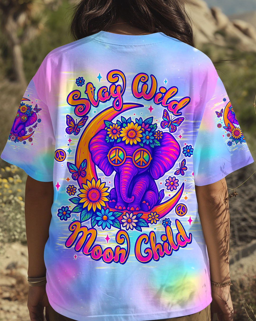 STAY WILD MOON CHILD ELEPHANT ALL OVER PRINT - TLTW1606252