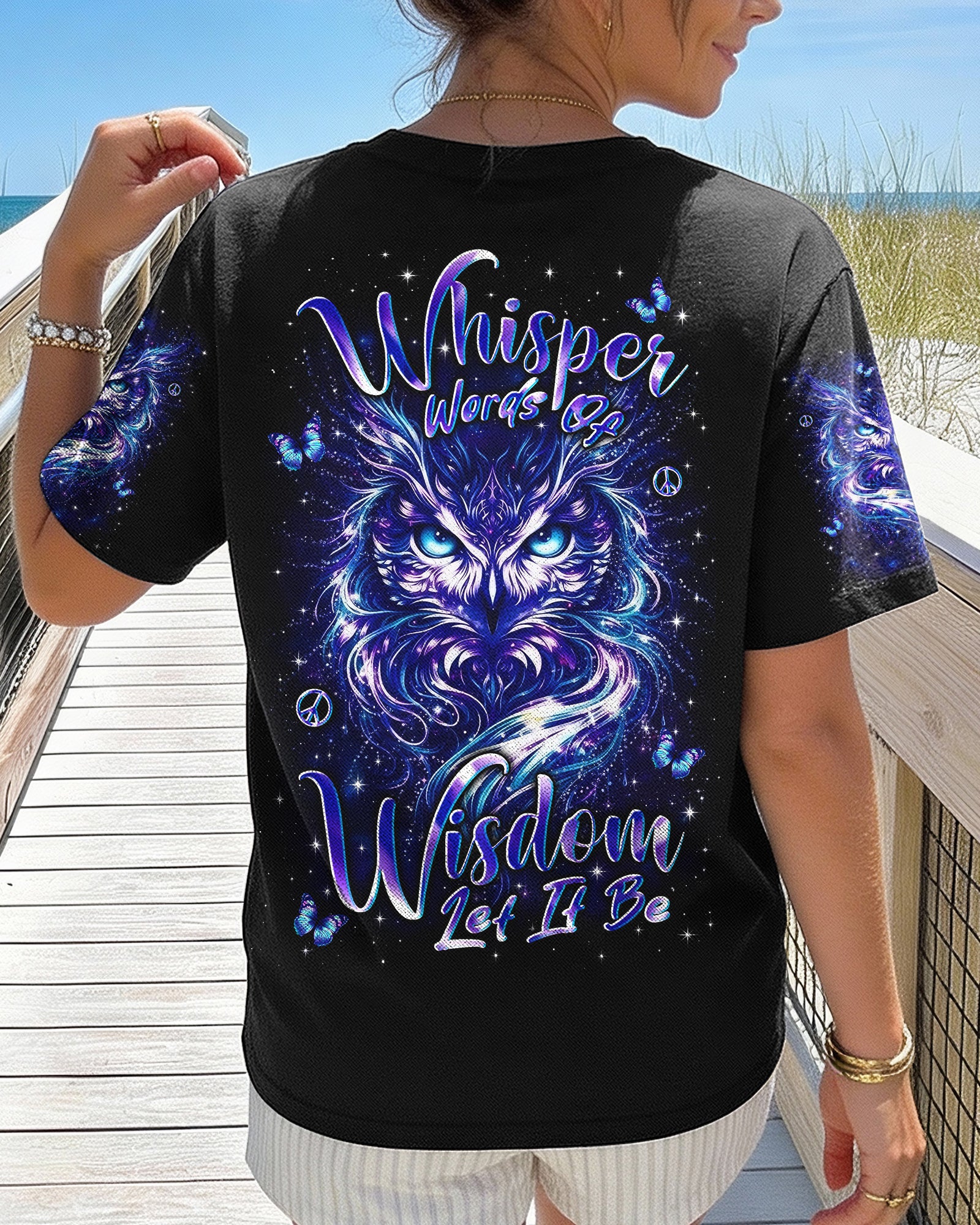 WHISPER WORDS OF WISDOM LET IT BE OWL ALL OVER PRINT - YHLN0602262