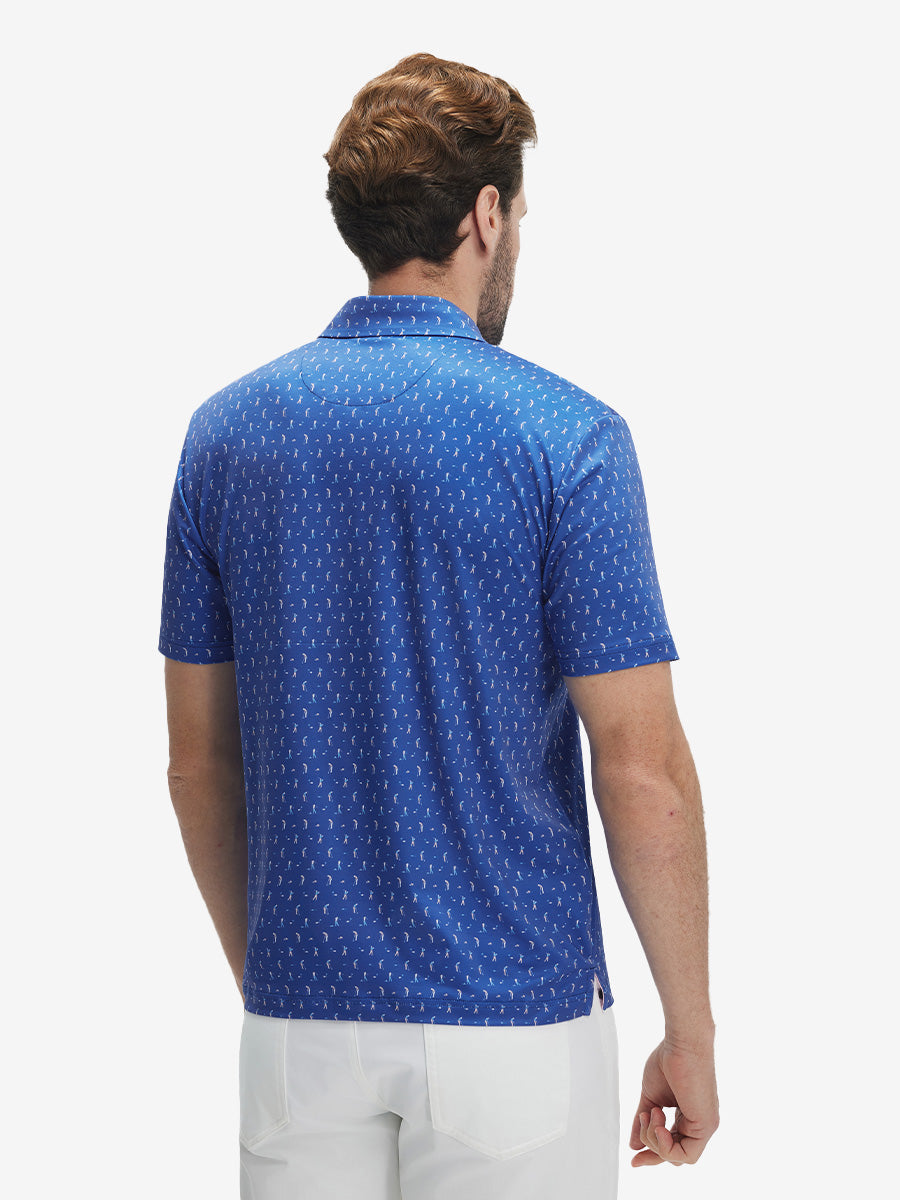 Swing in Style: 4-Way Stretch Performance Printed Golf Polo