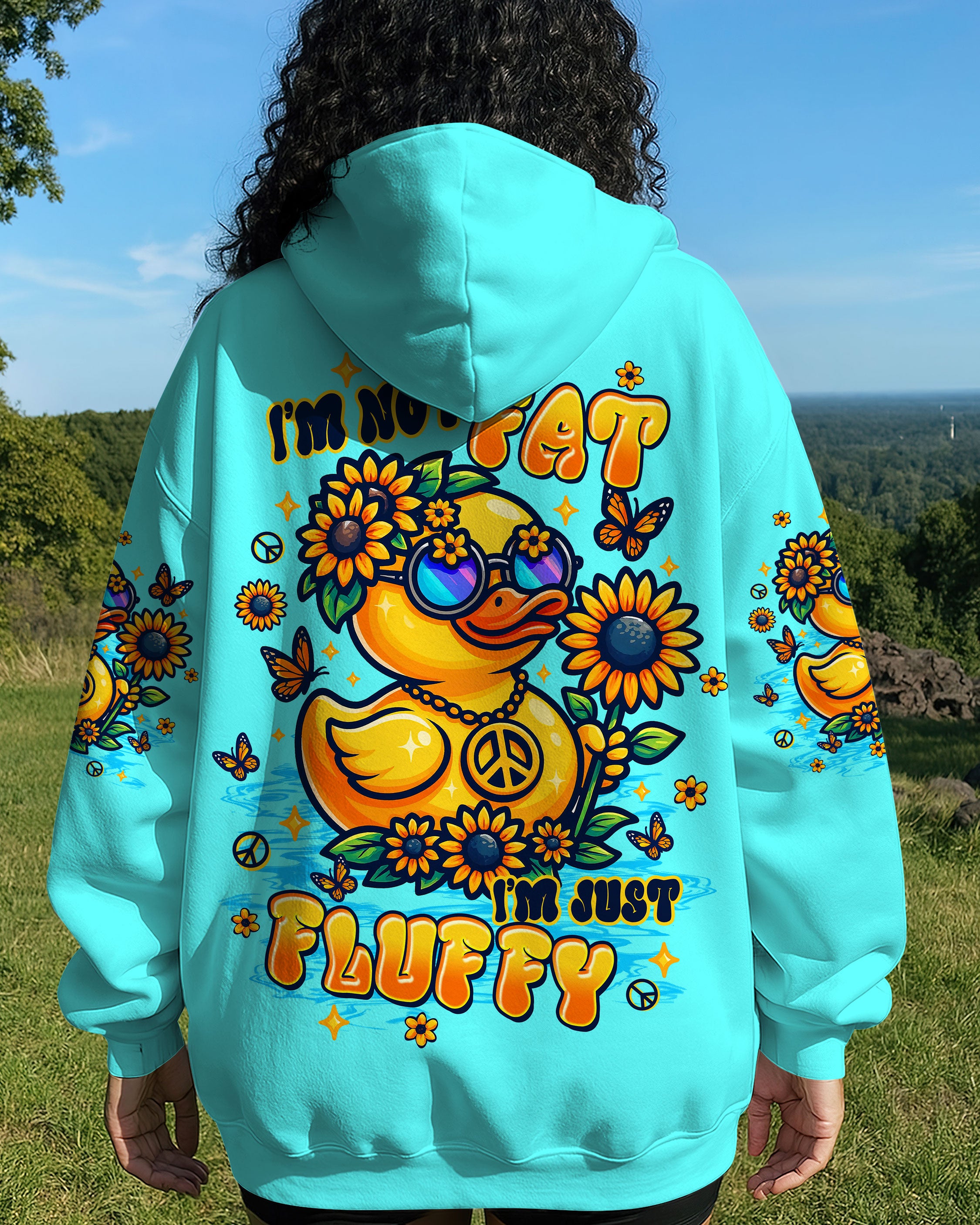 I'M JUST FLUFFY DUCK SUNFLOWER ALL OVER PRINT - TLTW2808252