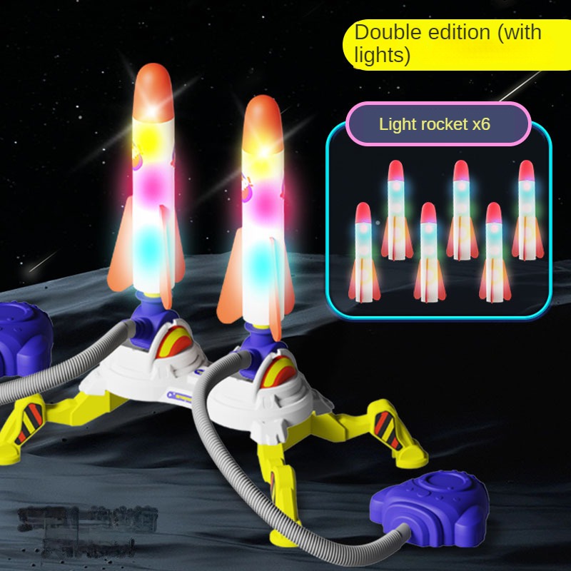 🚀 Light-Up Stomp Rocket Launcher Toy – Outdoor Flying Fun for Kids ✨