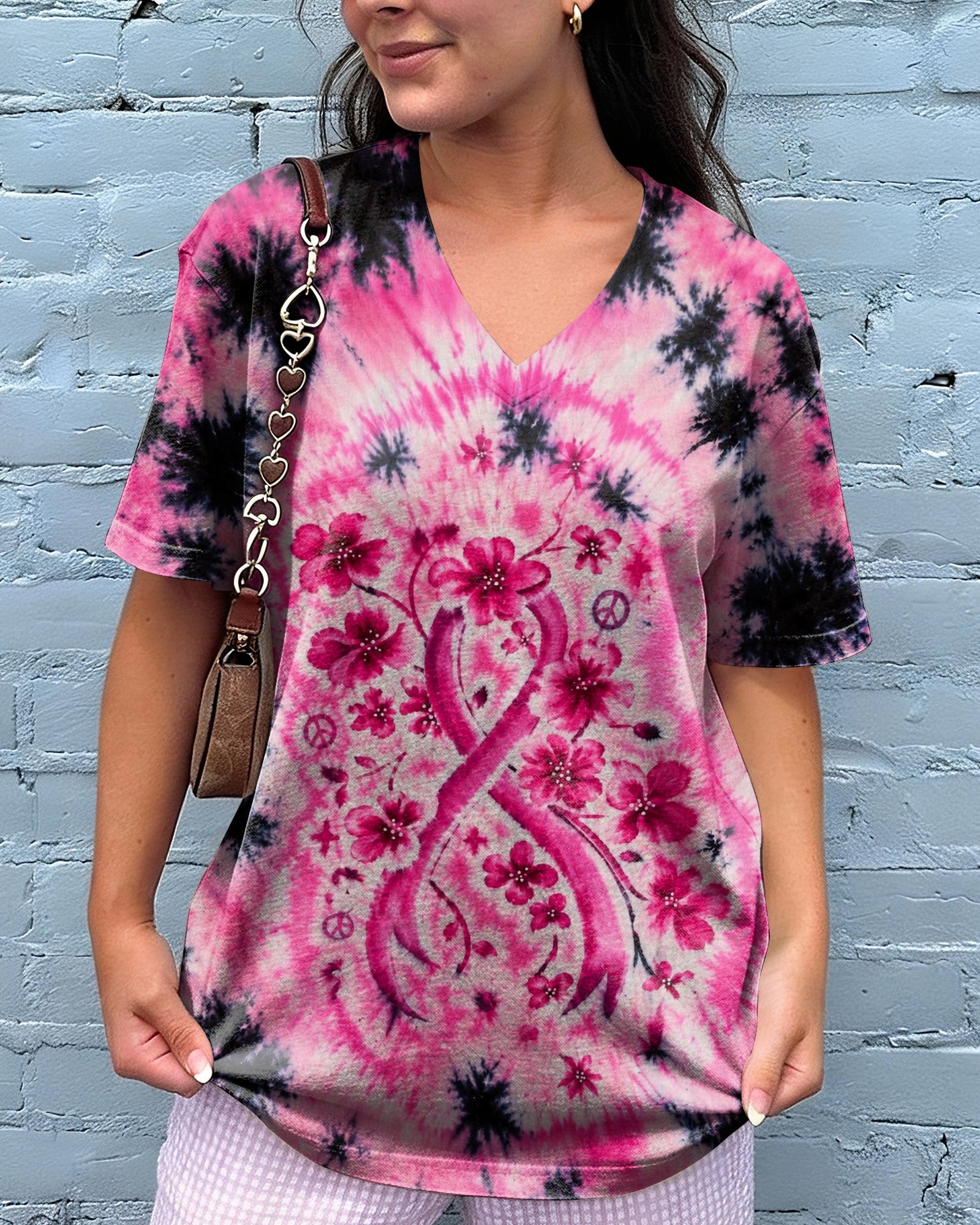 IN OCTOBER WE WEAR PINK FLORAL RIBBON ALL OVER PRINT - KMTM1507261