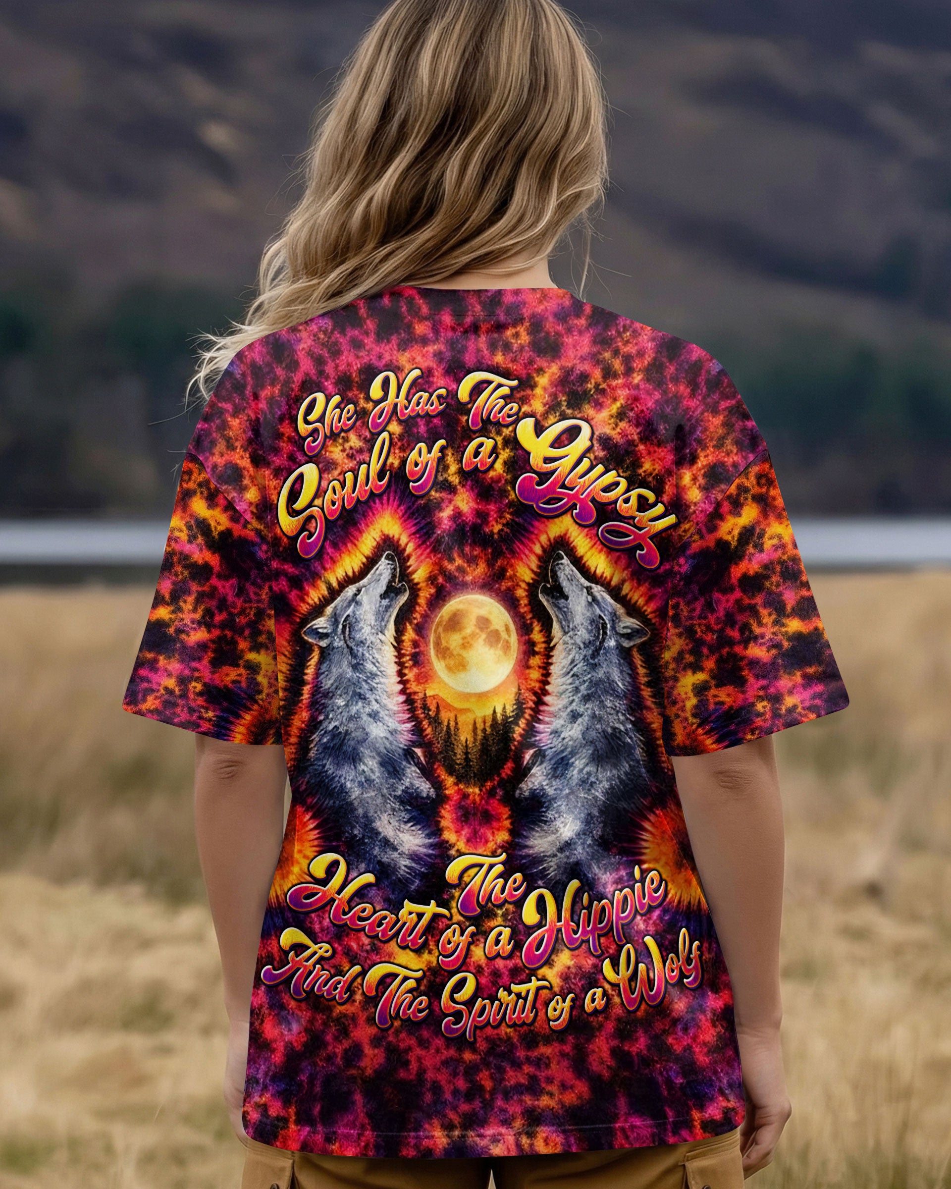 SPIRIT OF A WOLF WATERCOLOR  PATTERN ALL OVER PRINT - TLTW2005262