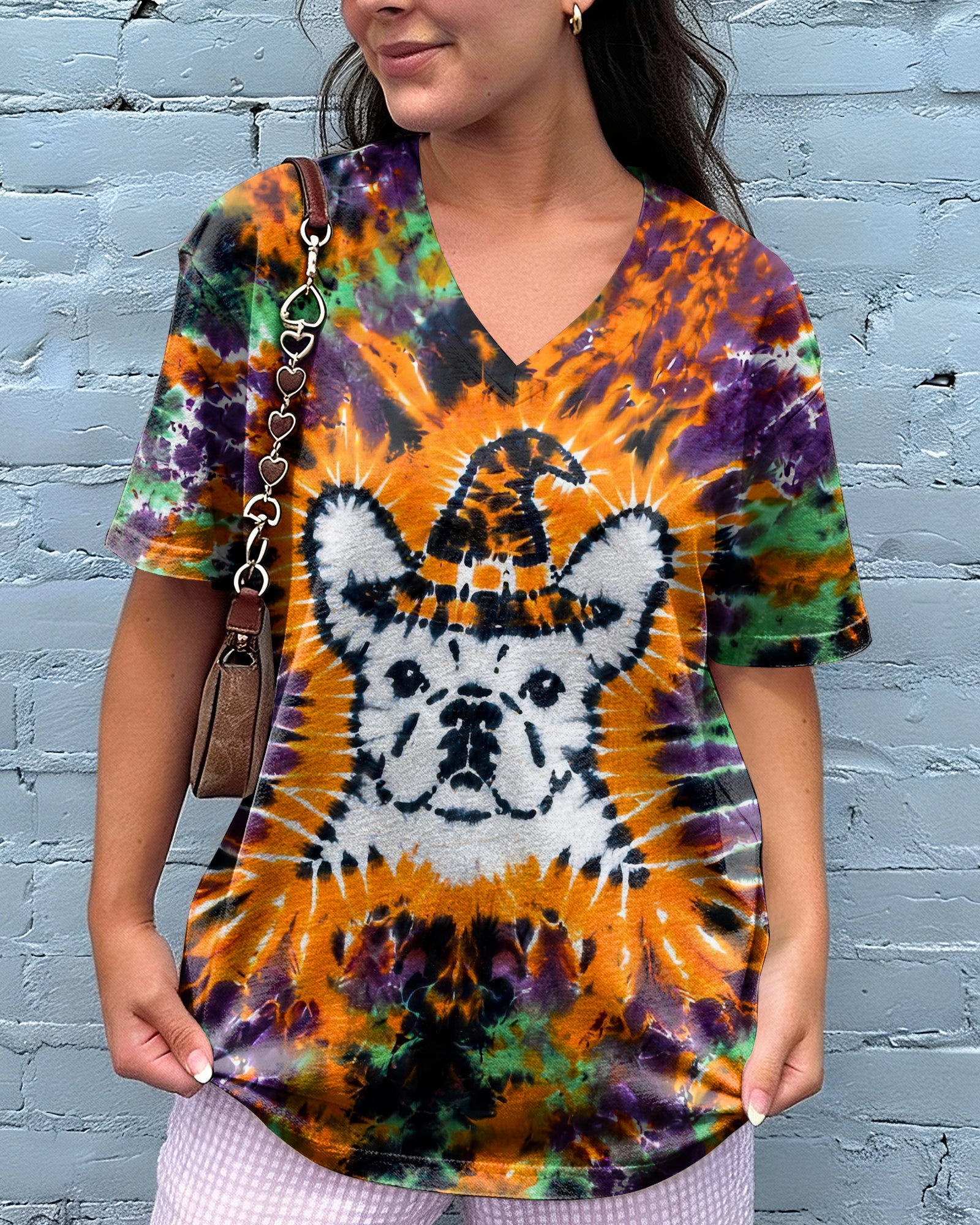 FRENCH BULLDOG WITCH HALLOWEEN BURST ALL OVER PRINT - TLHG2107262