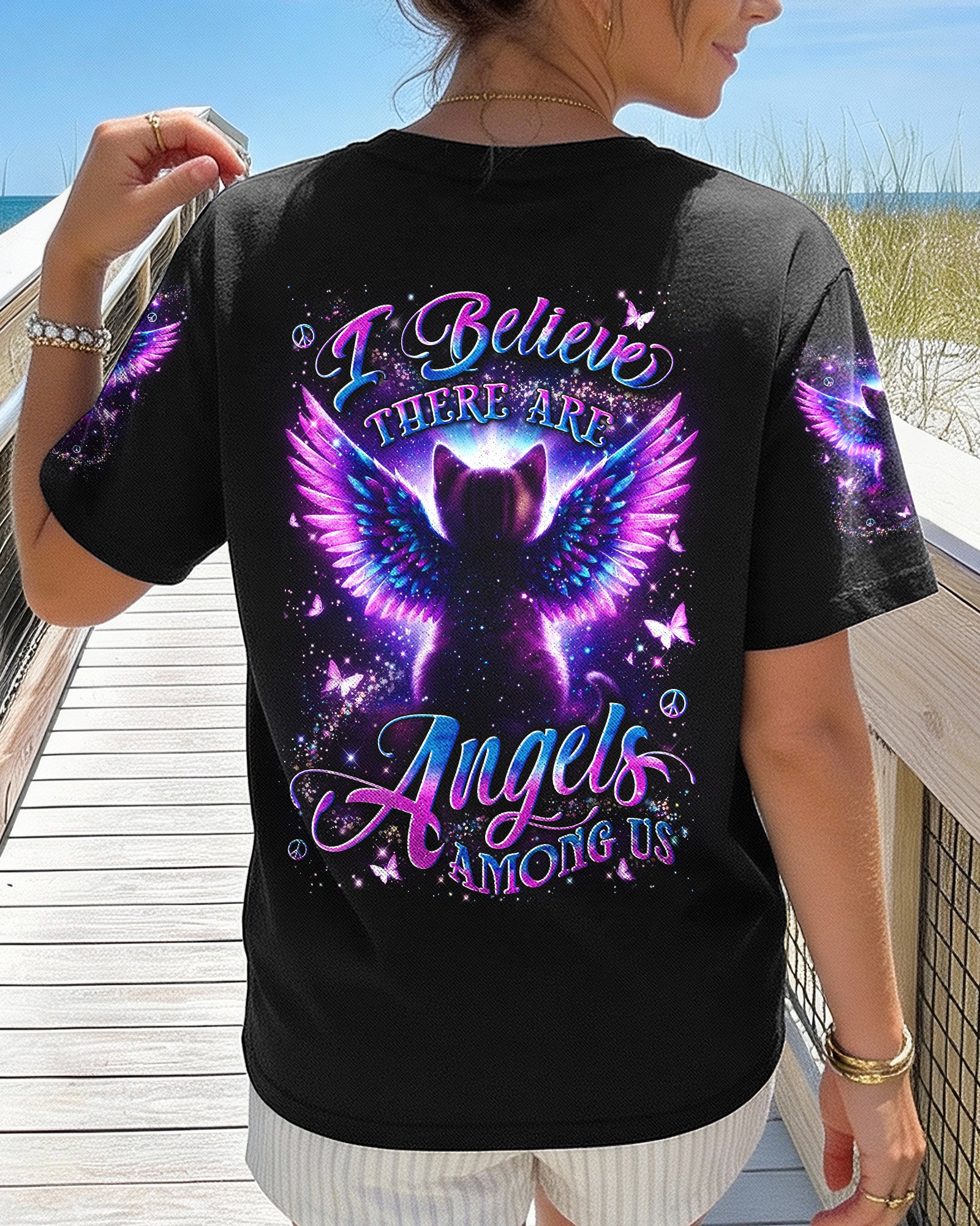 I BELIEVE THERE ARE ANGELS AMONG US CAT ALL OVER PRINT - YHLN0202261