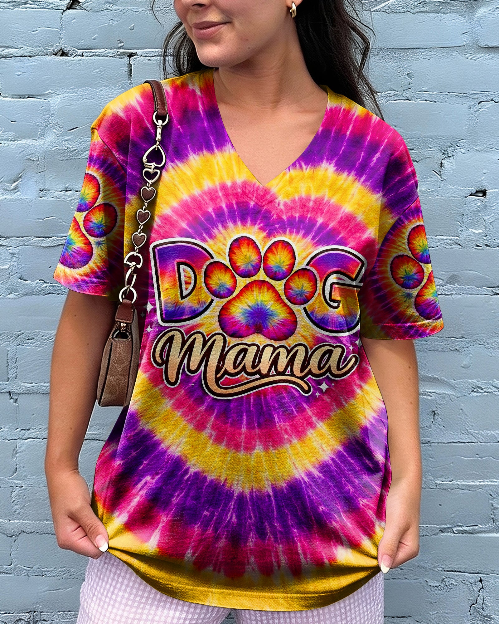 DOG MAMA PAW PRINT SWIRL ALL OVER PRINT - TLNT2702261