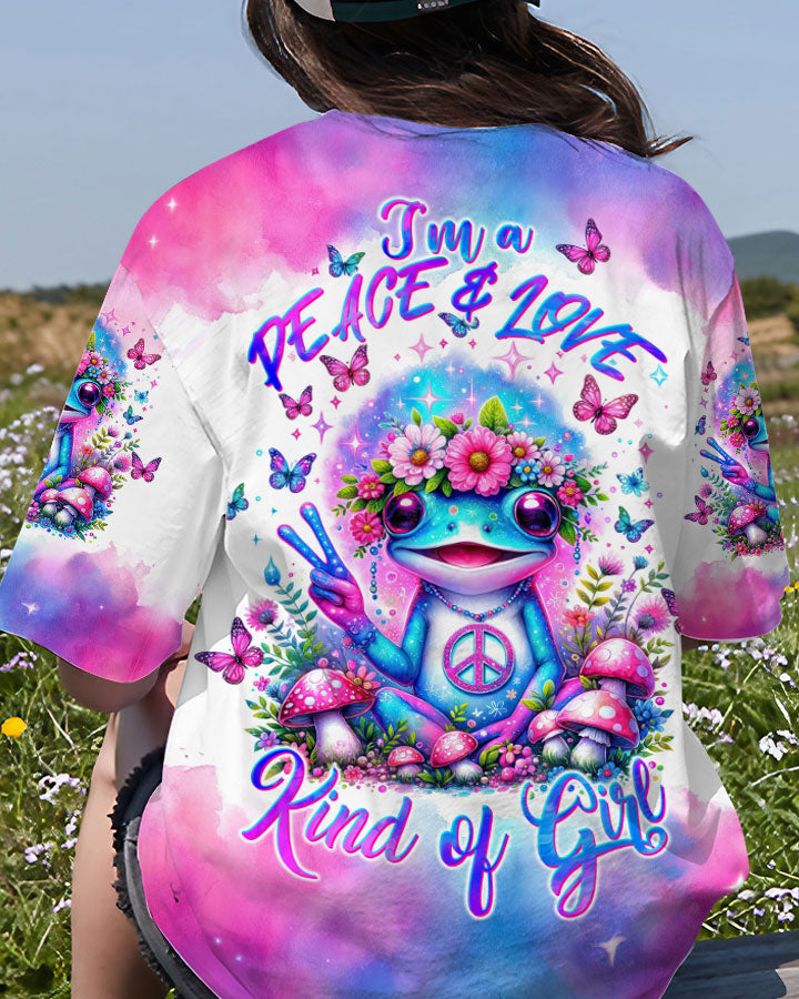 PEACE AND LOVE KIND OF GIRL FROG ALL OVER PRINT - TLTW2301243