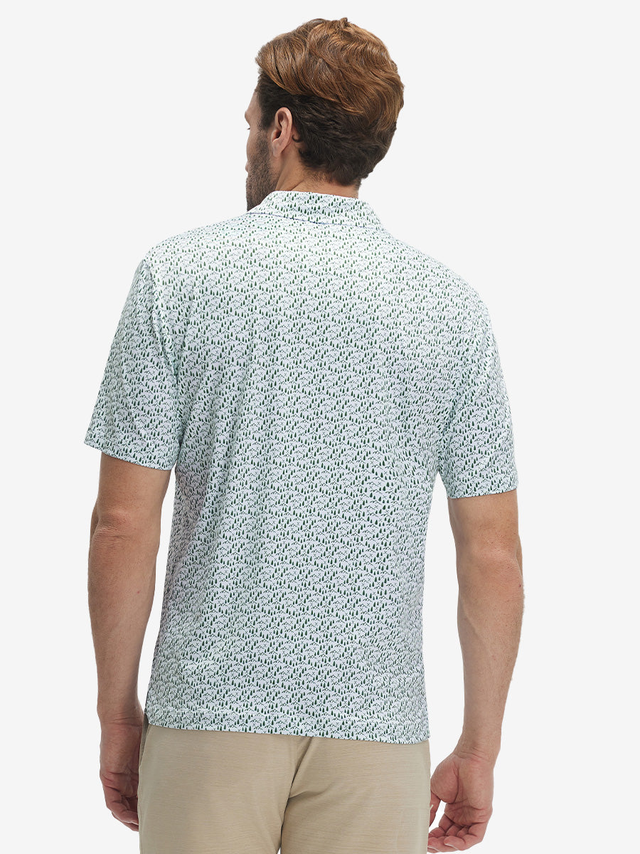 Swing in Style: 4-Way Stretch Performance Printed Golf Polo