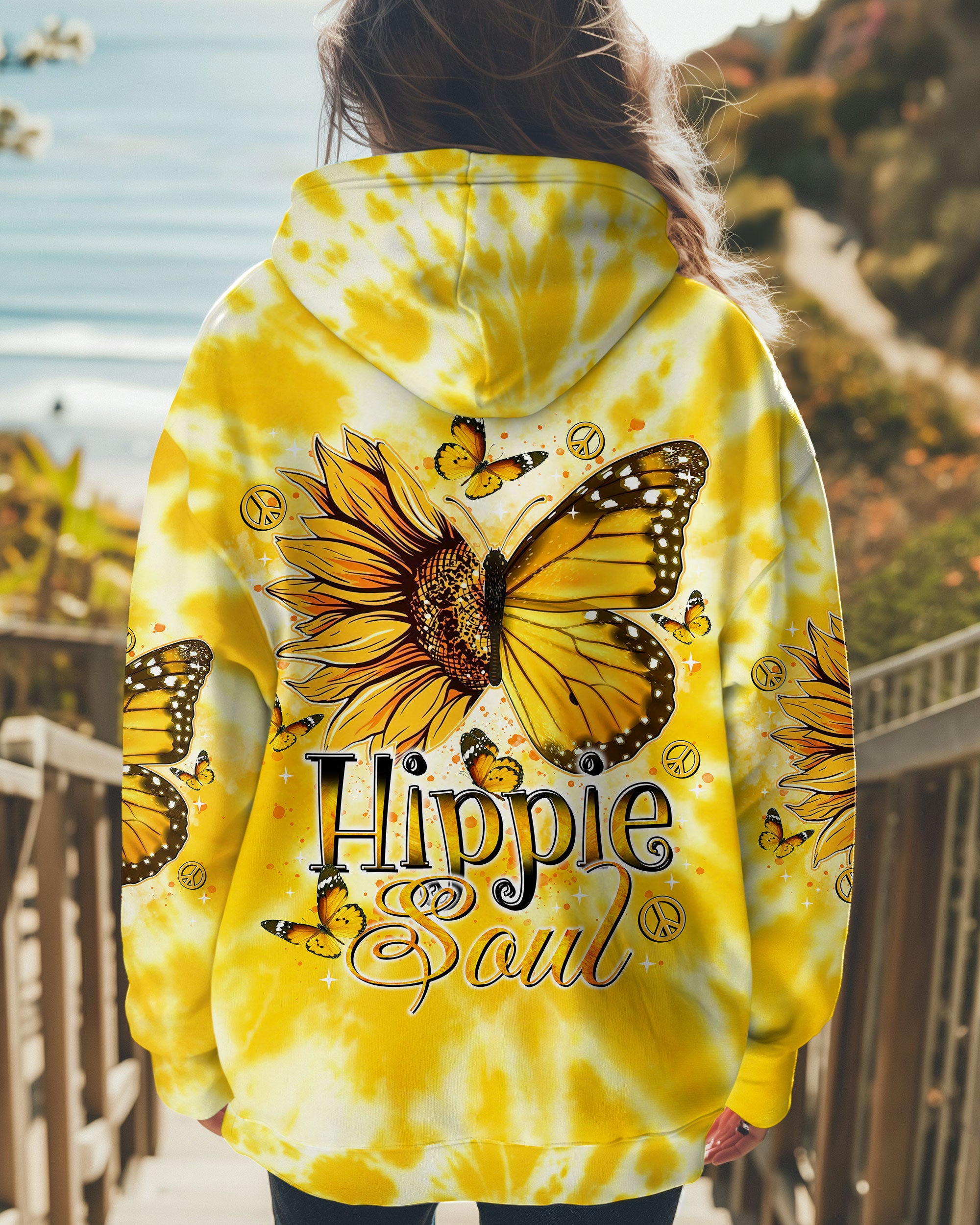 HIPPIE SOUL BUTTERFLY SUNFLOWER  ALL OVER PRINT  -  TLTR1802254