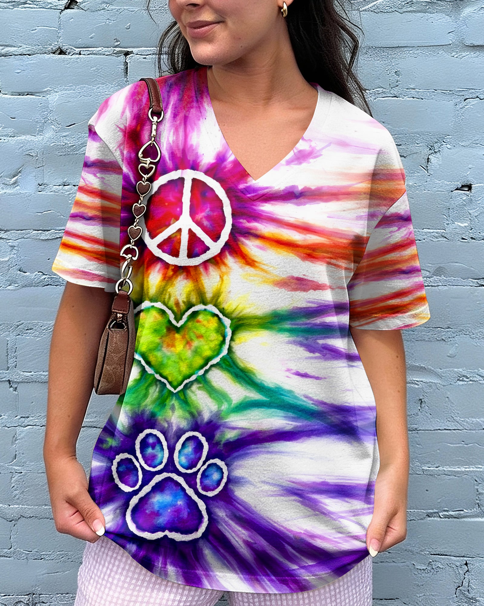 PEACE LOVE PAW PRINT SWIRL ALL OVER PRINT - TLHG2003263