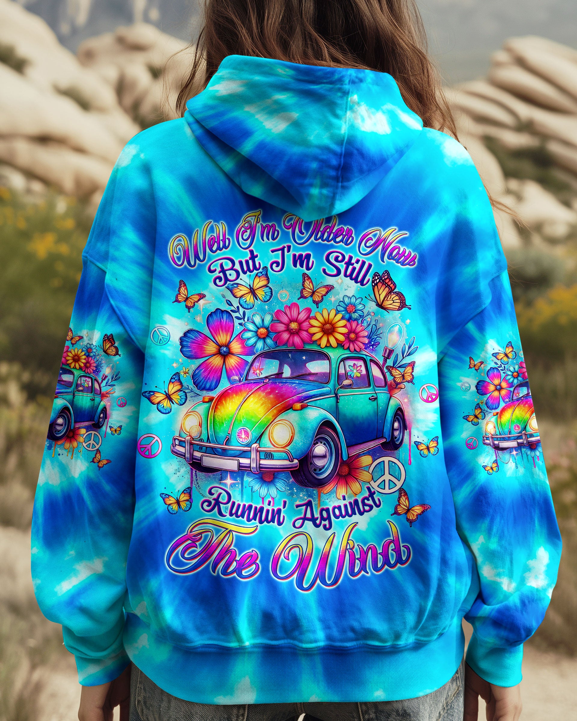 RUNNING AGAINST THE WIND TIE DYE CAR ALL OVER PRINT - TLTW2511244