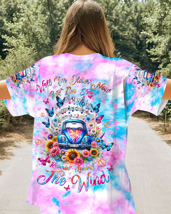 RUNNIN' AGAINST THE WIND FLORAL TIE DYE ALL OVER PRINT - TLTW3011232