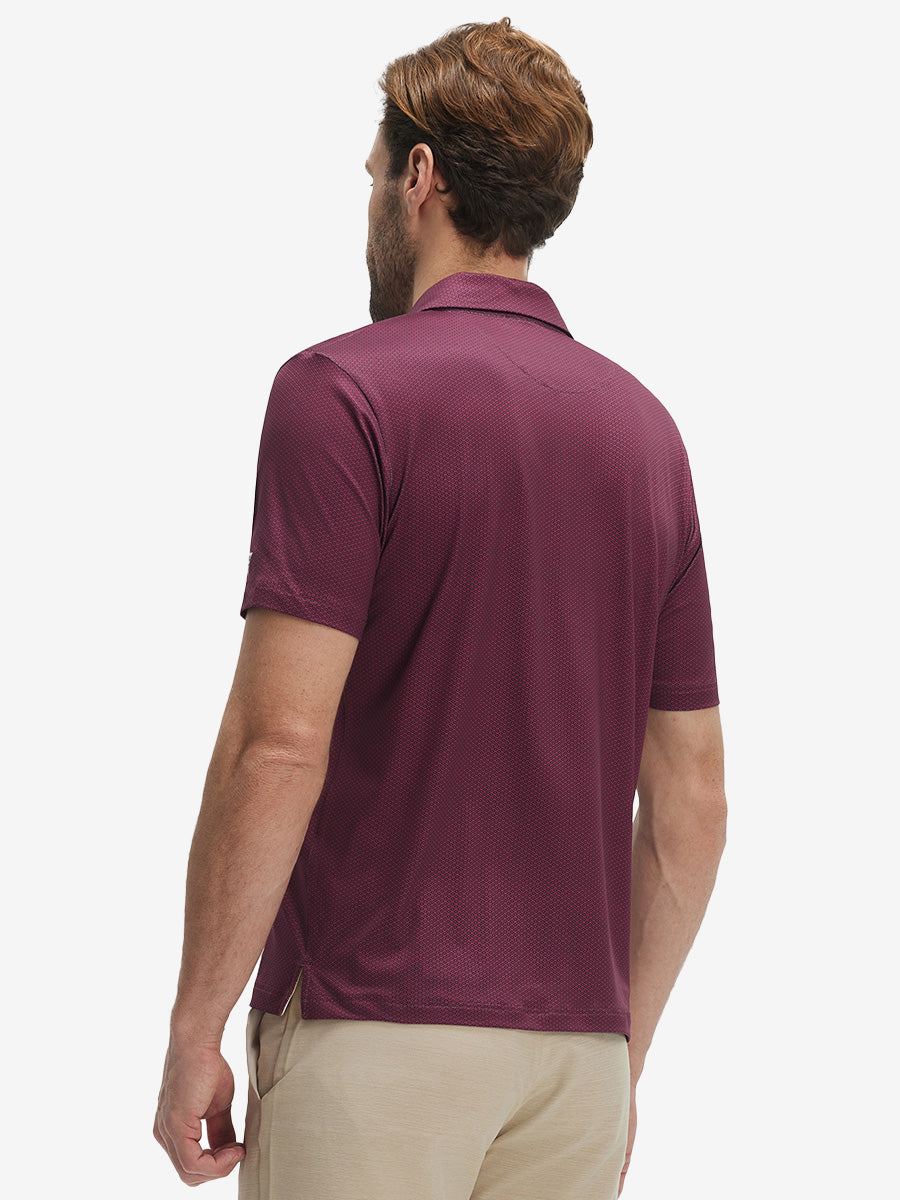 Swing in Style: 4-Way Stretch Performance Printed Golf Polo