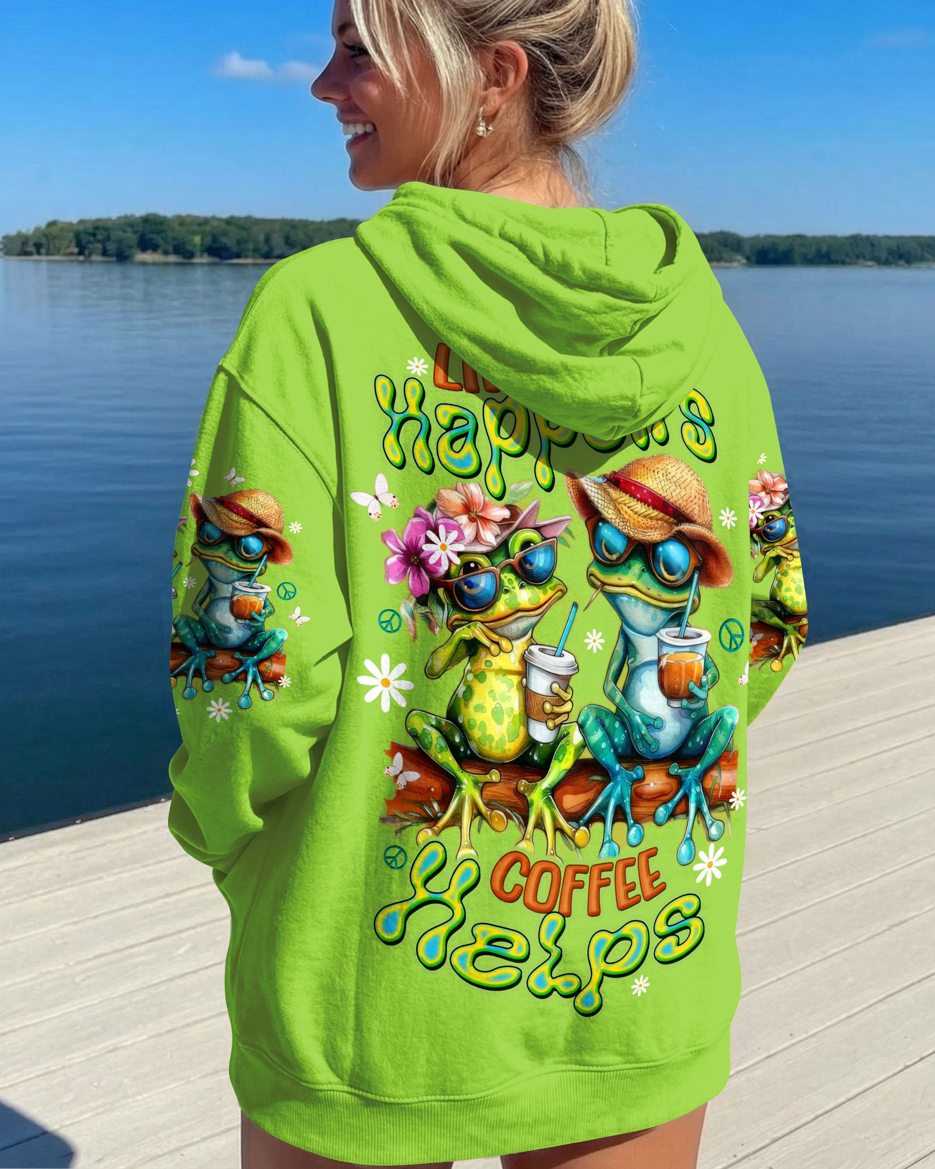 LIFE HAPPENS COFFEE HELPS FROG ALL OVER PRINT - TLTW2603263