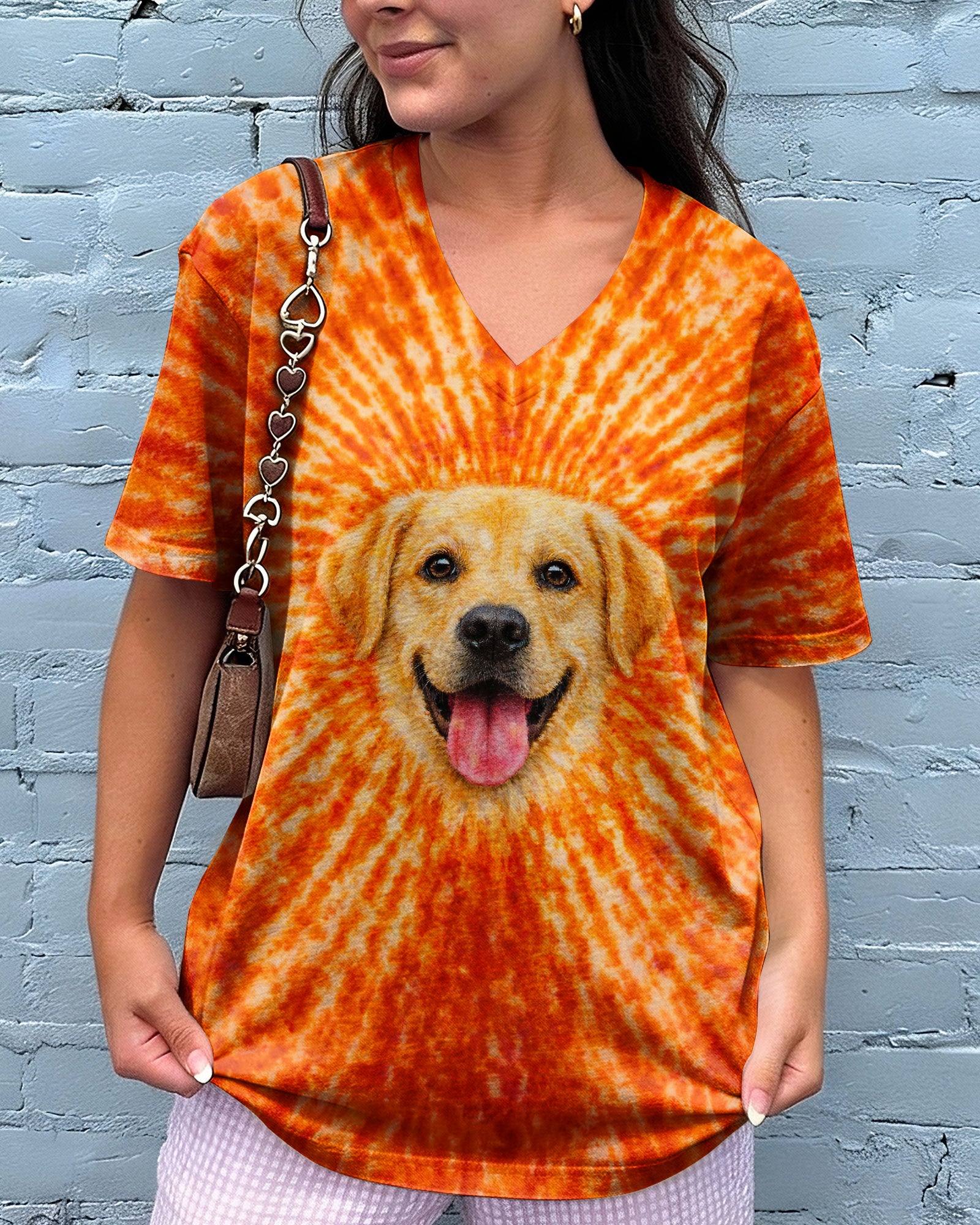 LABRADOR RETRIEVER  DOG ORANGE SWIRL ALL OVER PRINT   - TLNT0703261