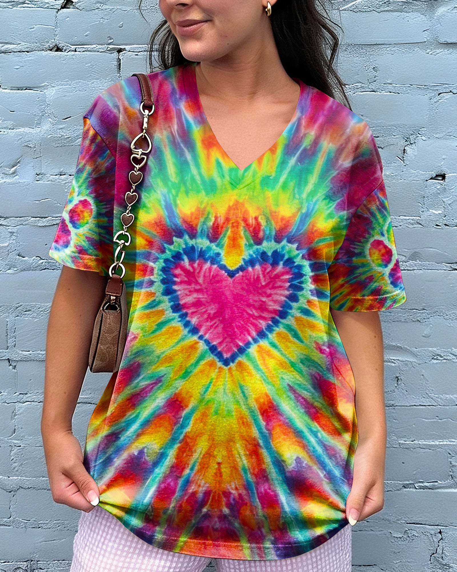 HEART PAW PRINT COLORFUL SWIRL ALL OVER PRINT  - TLNO0104261