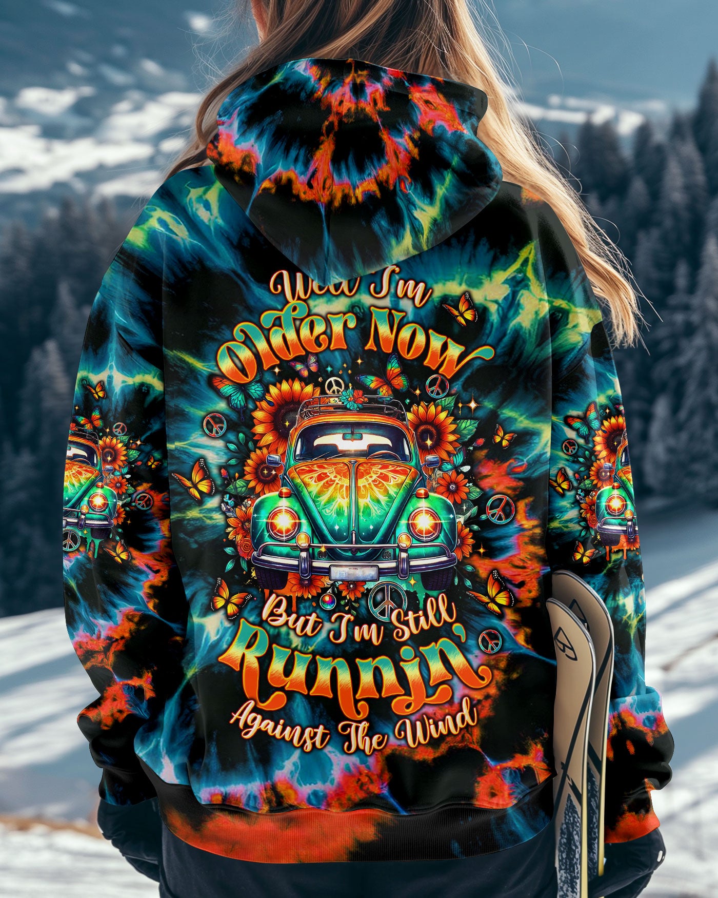 RUNNING AGAINST THE WIND CAR TIE DYE ALL OVER PRINT - TLTW1211244