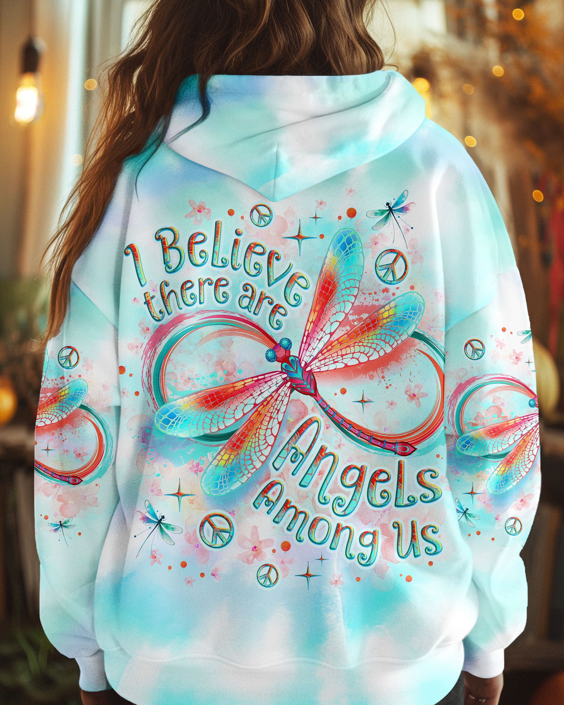 I BELIEVE THERE ARE ANGELS AMONG US DRAGONFLY ALL OVER PRINT - TLNO2311243