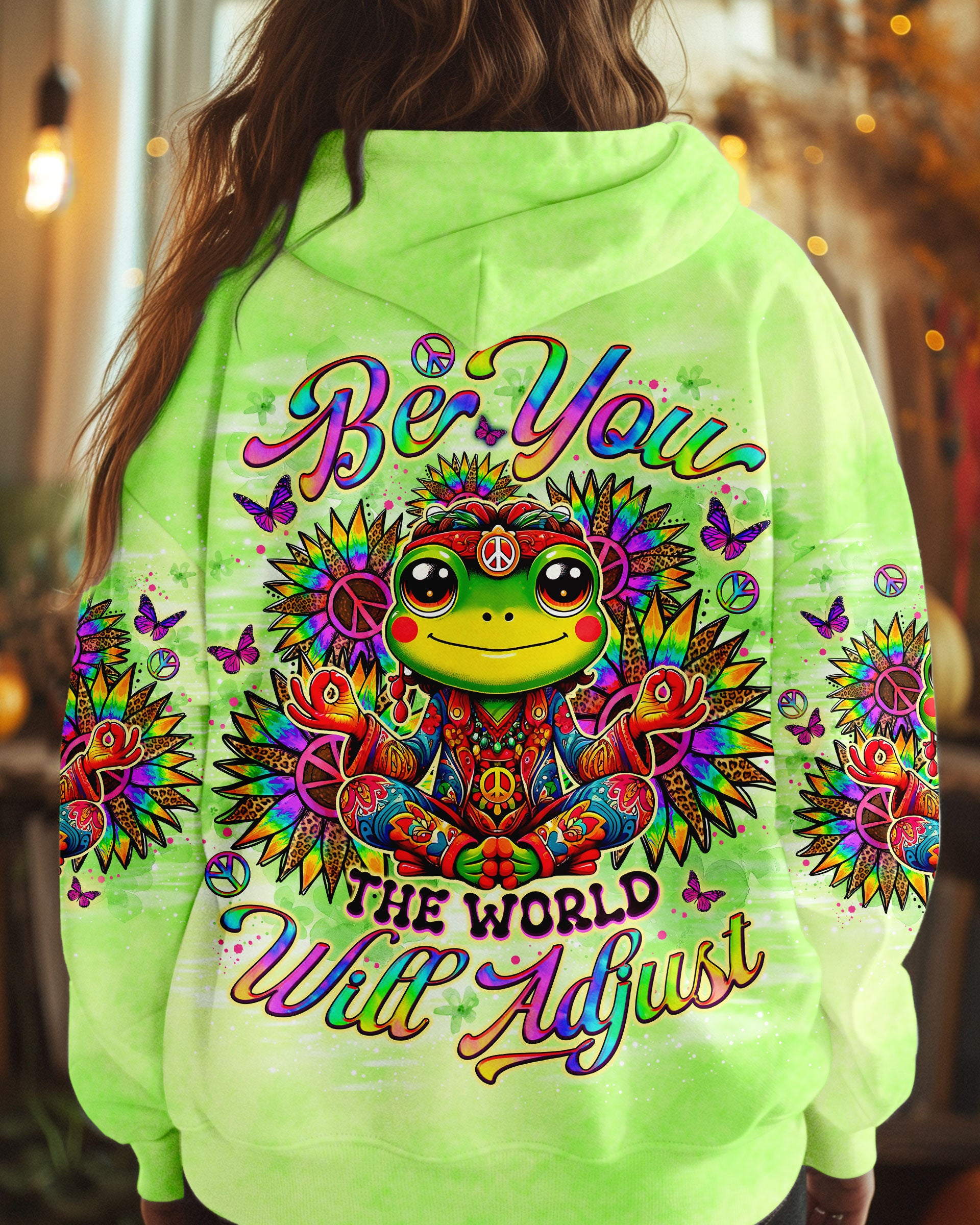 BE YOU THE WORLD WILL ADJUST FROG ALL OVER PRINT - TLNO2510243