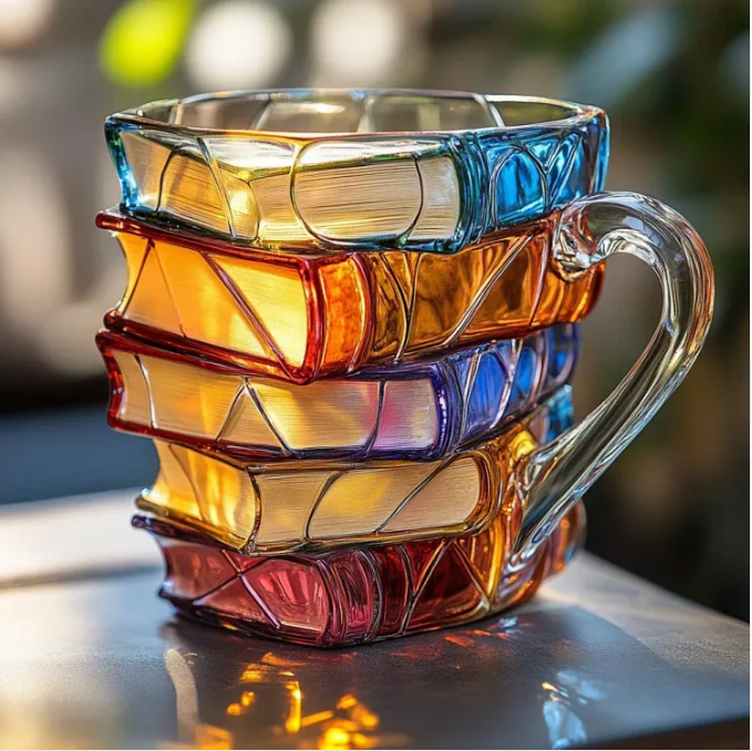Painted Book Mug