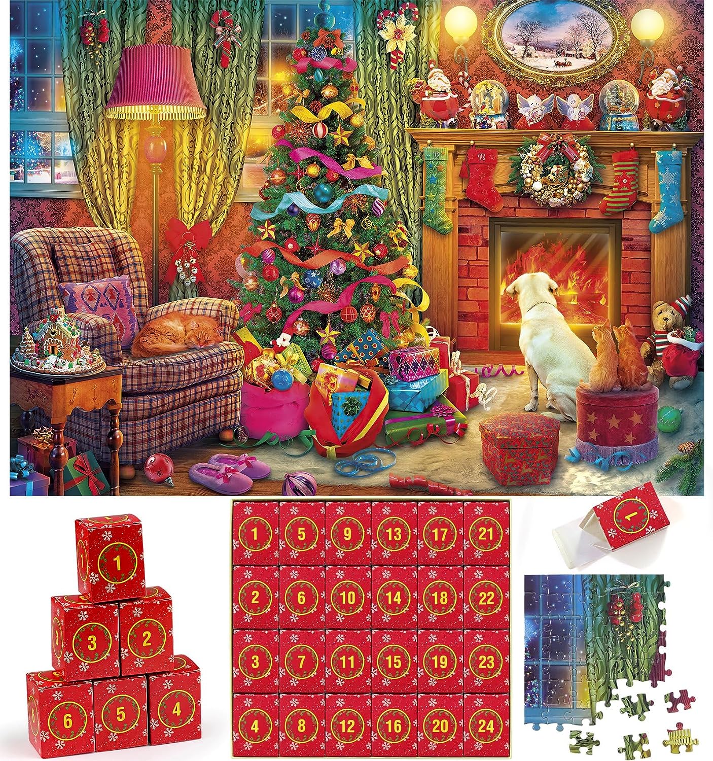 Awishday Advent Calendar Christmas Jigsaw Puzzles