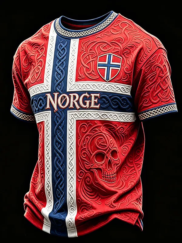 Men's Norwegian Football Art Print T-Shirt