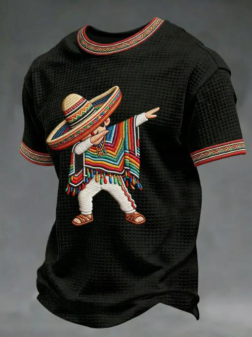 Men's Mexican Dabbing Doll Day Of The Dead Art Print T-Shirt