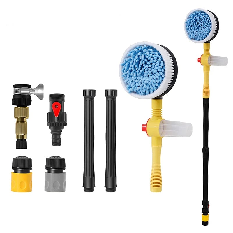 Rotating Car Wash Brush, 360 Degree Automatic Rotating Adjustable Dip Wash Brush High Pressure Washer for Vehicle Cleaning