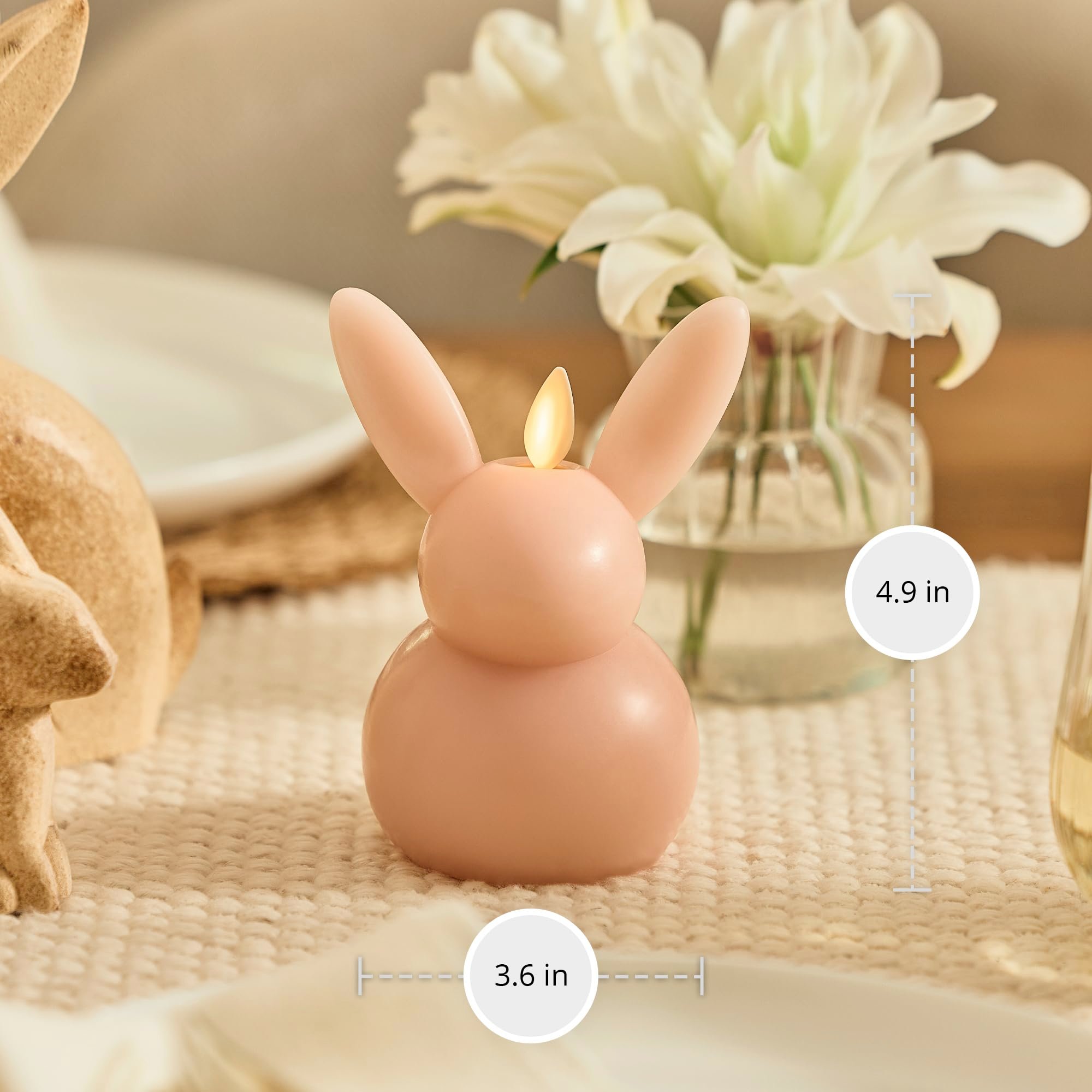🐰✨Flickering LED Flame Bunny Candle - AA Batteries