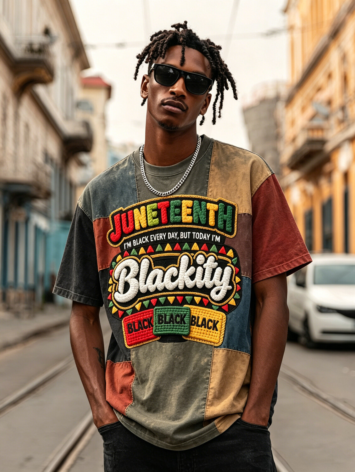 Men's Juneteenth Blackity Print Casual T-Shirt