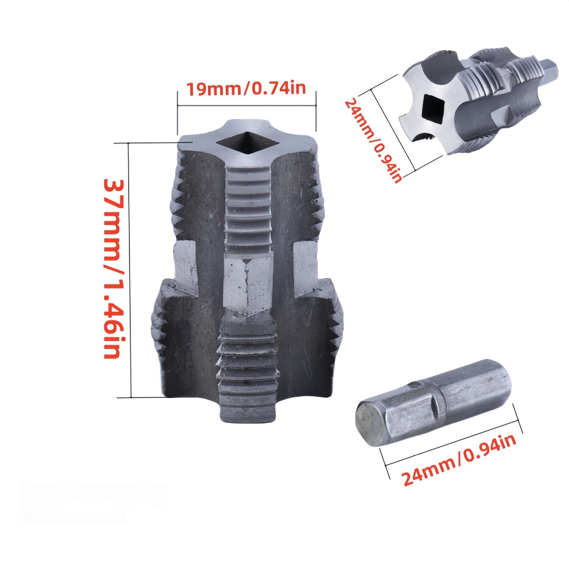 🔥Last 4 hours Sale: Save $20 -Electric Drill Compatible PVC Pipe Threader Kit with Various Die Sizes