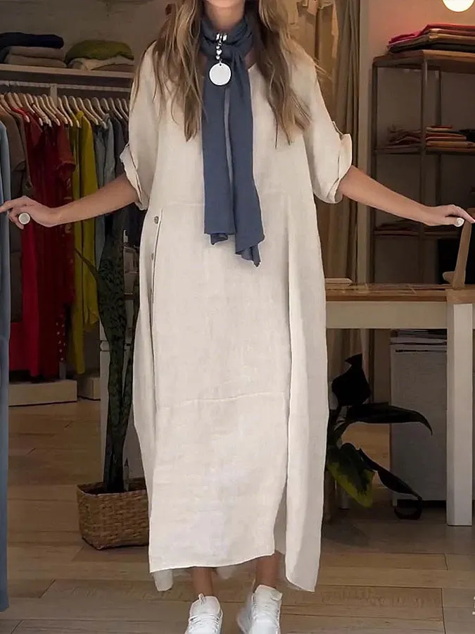 Women's solid color casual dress