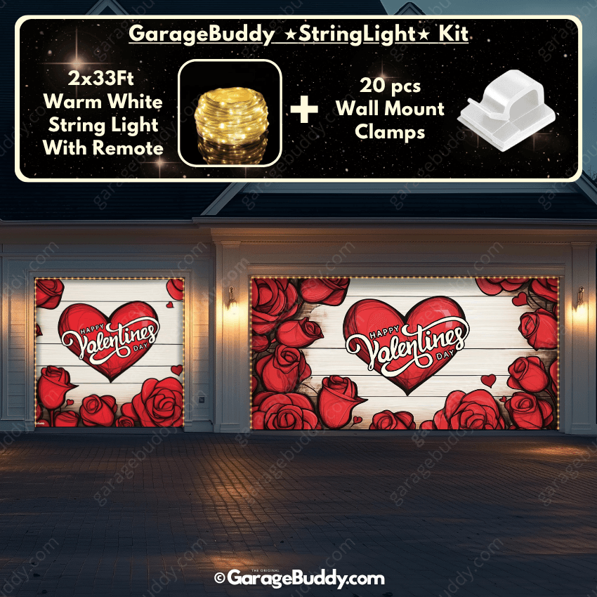 Garage Buddy | Valentine's Day (Roses) | Festive Garage Door Cover