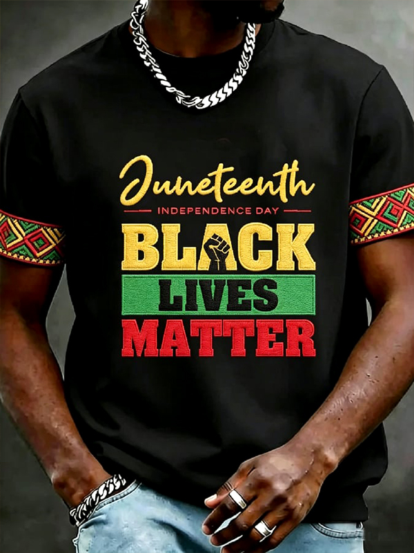 Men's Black Lives Matter Juneteenth Art Print T-Shirt