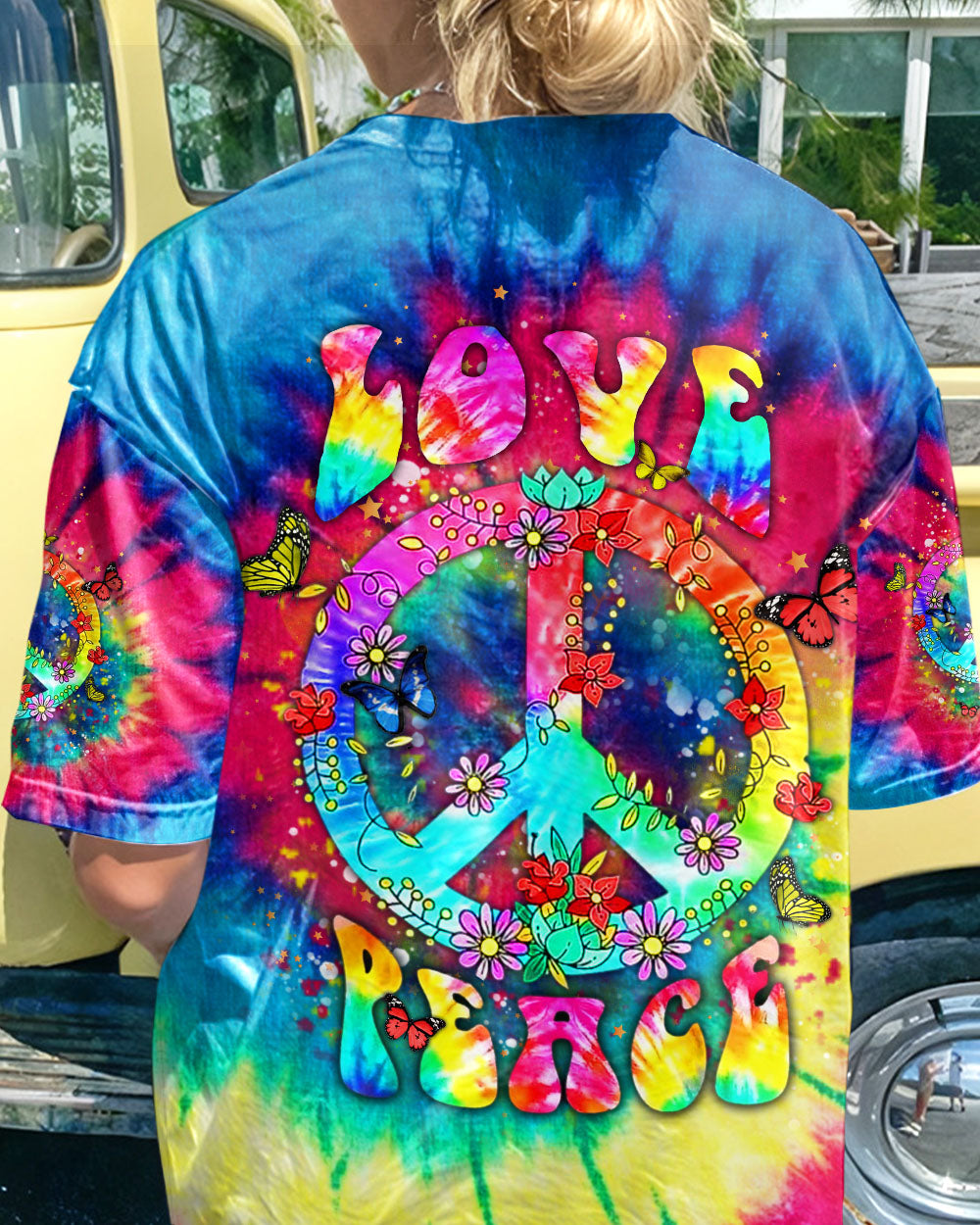 LOVE PEACE TIE DYE ALL OVER PRINT - YHHN2506241