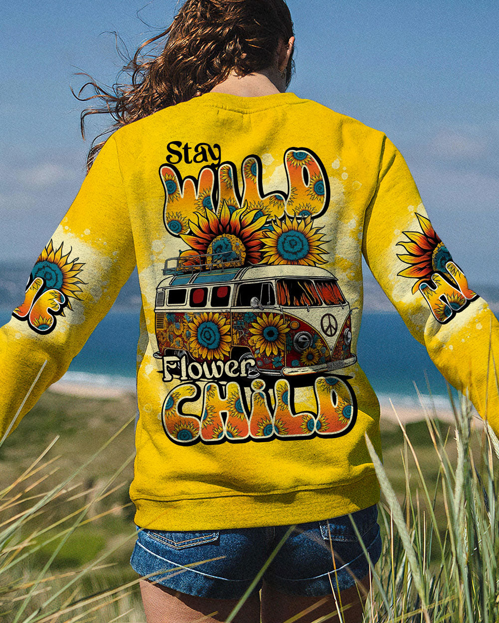 STAY WILD FLOWER CHILD SUNFLOWER ALL OVER PRINT - TLNO1503233