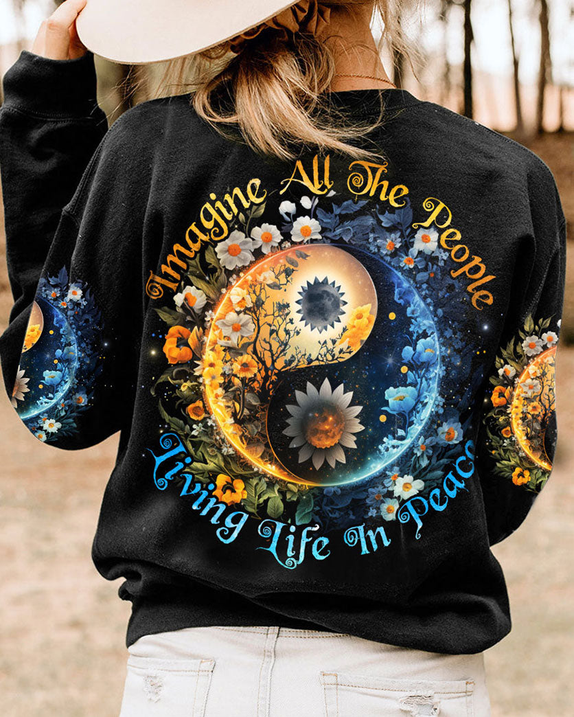 IMAGINE ALL THE PEOPLE LIVING LIFE IN PEACE YINYANG ALL OVER PRINT - TLNO0803233